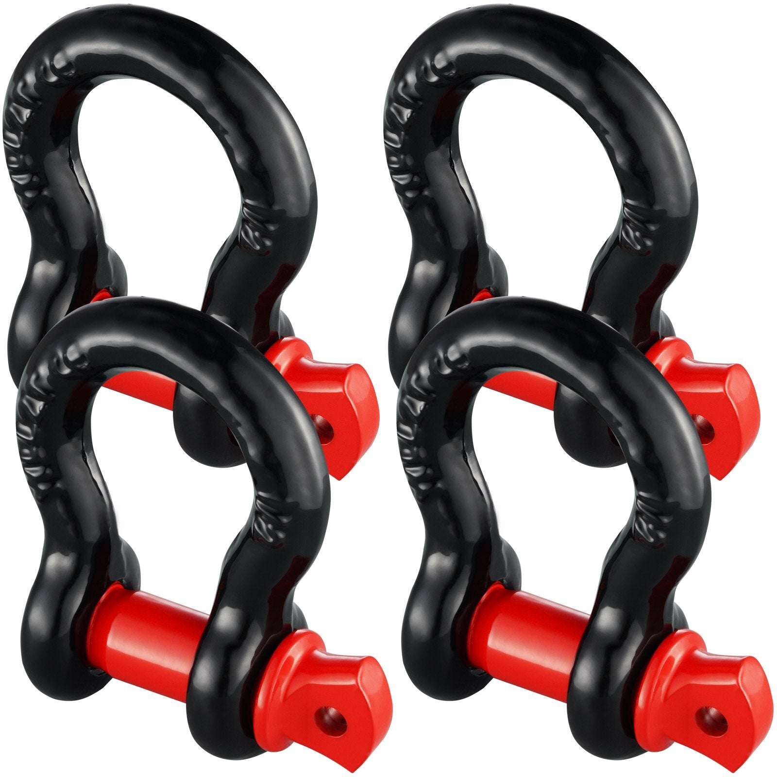 VEVOR 1/2" D-Ring Shackle, 4 Pack Alloy Steel Shackles 17637 lbs (8 Ton) Break Strength with 5/8" Screw Pin, Heavy Duty Off Road Vehicle Recovery Shackle, Towing Accessories for Jeep Truck, Black - Premium Towing Winch from VEVOR - Just $34.99! Shop now at Rapidvehicles