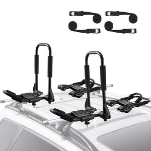 VEVOR Kayak Roof Rack 2 Pairs J-Bar, Soft Roof Rack Quick Folding, Top Mount Tie Down, Carrier for kayak, Surf Board, Canoe, SUP, Ski Board, Mount on Car, SUV, Truck, 2 Kayaks - Premium Roof Rack Cross Bars from VEVOR - Just $112.99! Shop now at Rapidvehicles