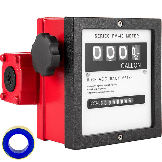 VEVOR Mechanical Fuel Meter 40 GPM Fuel Flow Meter 4-Digital - Premium Fuel Meter from VEVOR - Just $92.99! Shop now at Rapidvehicles