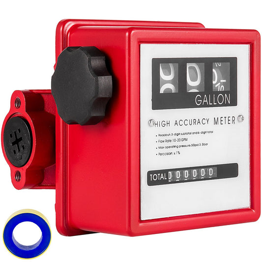 VEVOR Mechanical Fuel Meter 20 GPM Fuel Flow Meter 3-Digital - Premium Fuel Meter from VEVOR - Just $90.99! Shop now at Rapidvehicles