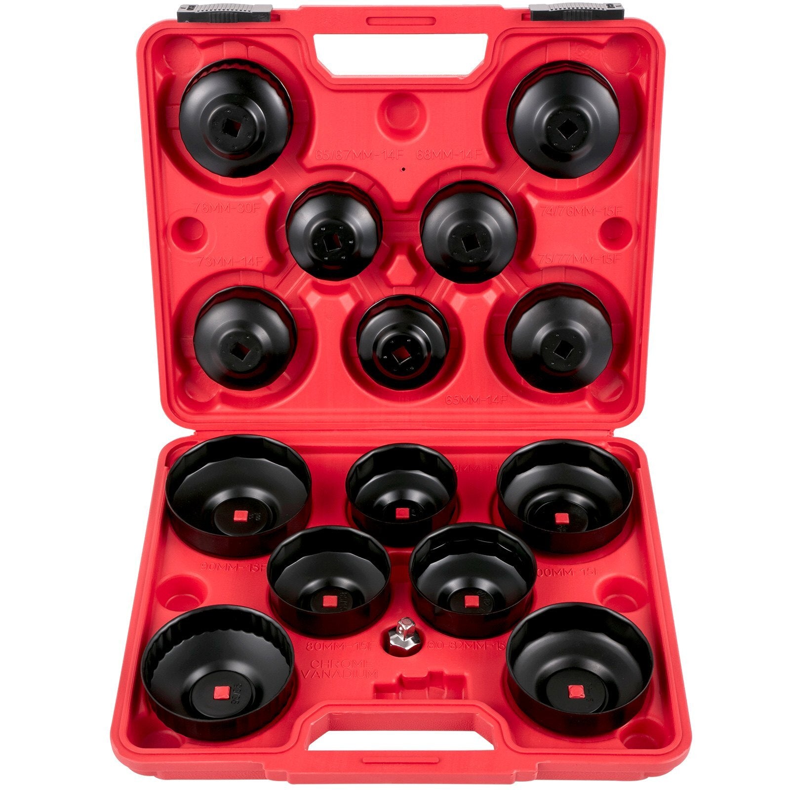 VEVOR Oil Filter Socket Set, 14 Pcs Oil Filter Wrench Set, Sturdy Steel Oil Filter Socket, 3/8" Oil Filter Socket, Low Profile Oil Filter Socket Set For Easy Access, Oil Filter Wrench Cap Set w/ Case - Premium Oil Filter Wrenches from VEVOR - Just $47.59! Shop now at Rapidvehicles