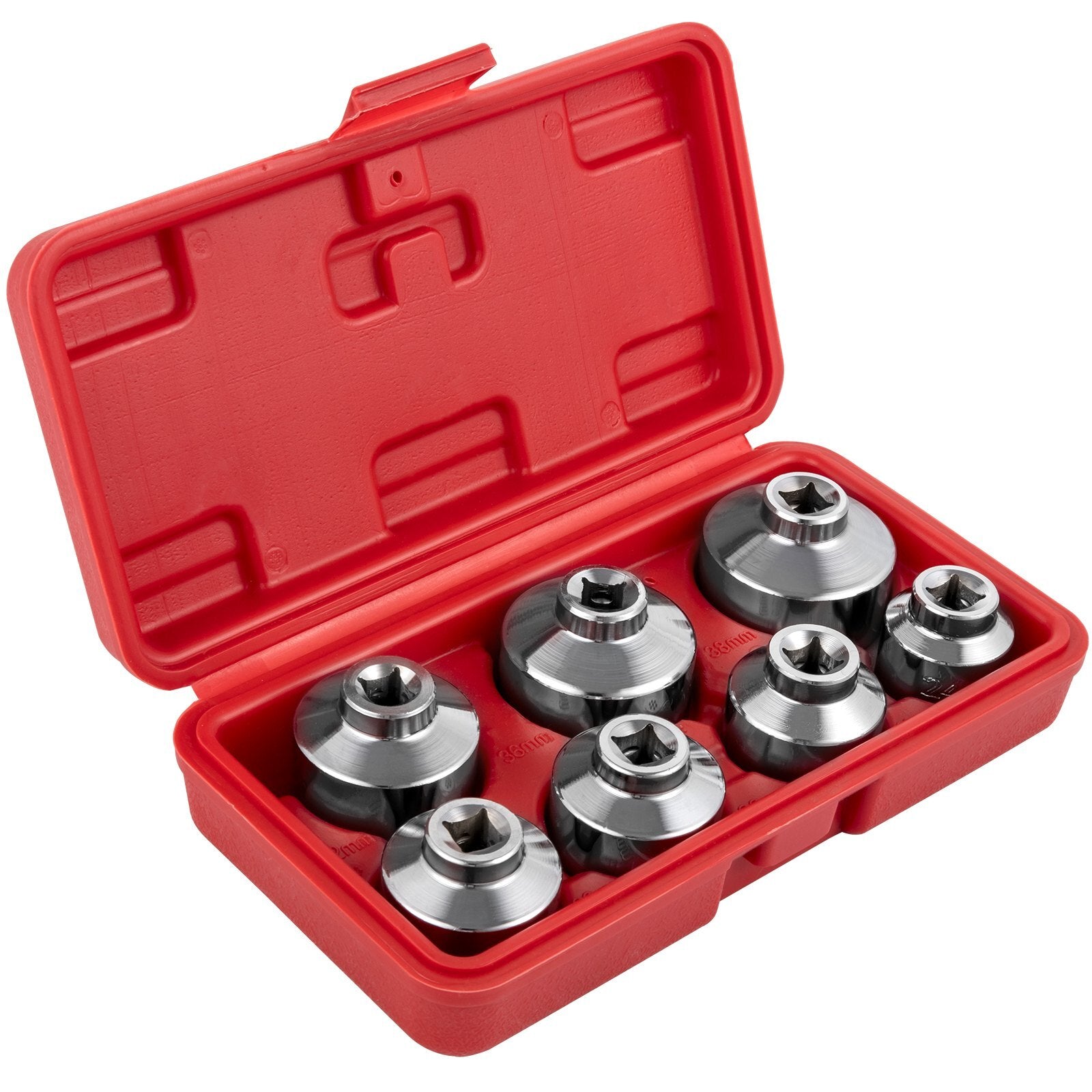 VEVOR Oil Filter Socket Set, 7 Pcs Oil Filter Wrench Set, Sturdy Steel Oil Filter Socket, 3/8" Oil Filter Socket, Low Profile Oil Filter Socket Set For Easy Access, Oil Filter Wrench Cap Set w/ Case - Premium Oil Filter Wrenches from VEVOR - Just $40.59! Shop now at Rapidvehicles