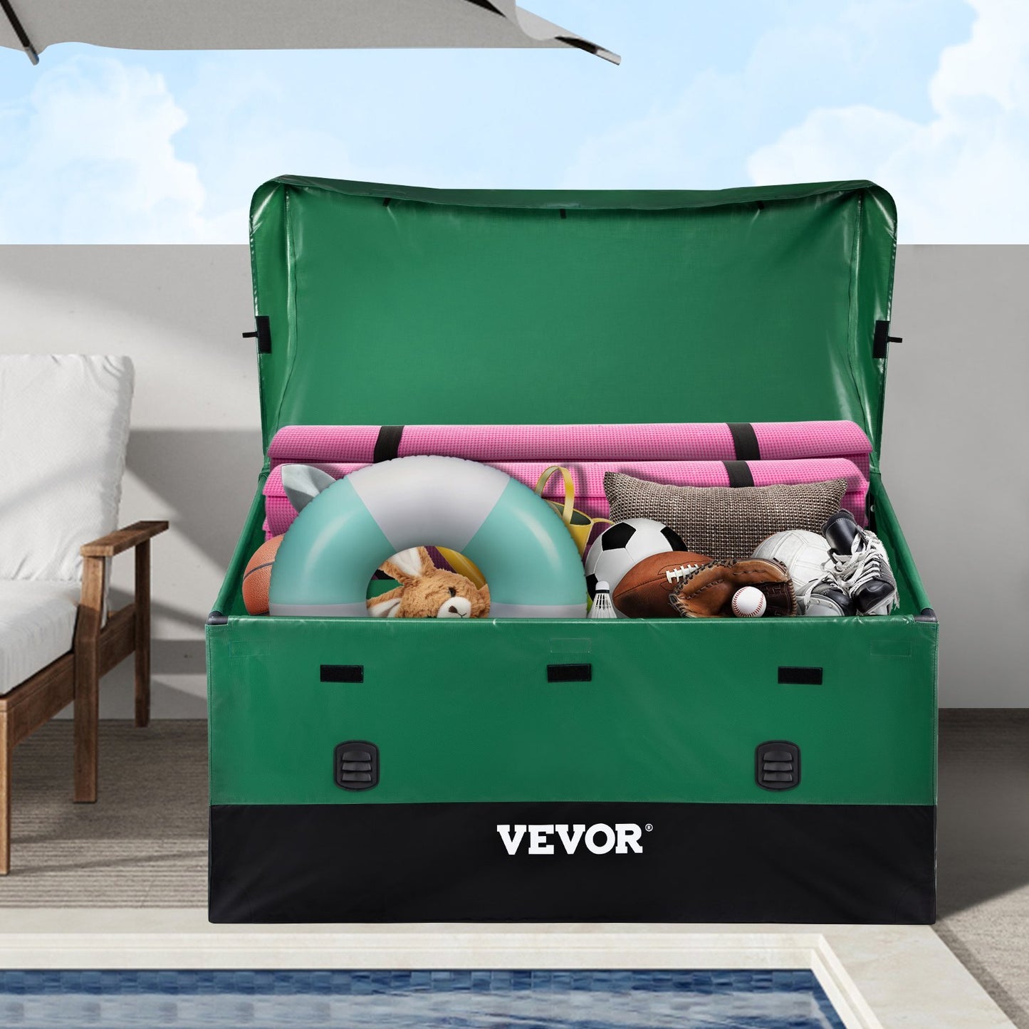 VEVOR Outdoor Storage Box Patio Deck Box 230 Gallon Waterproof PE Tarpaulin - Premium Deck Box from VEVOR - Just $86.99! Shop now at Rapidvehicles