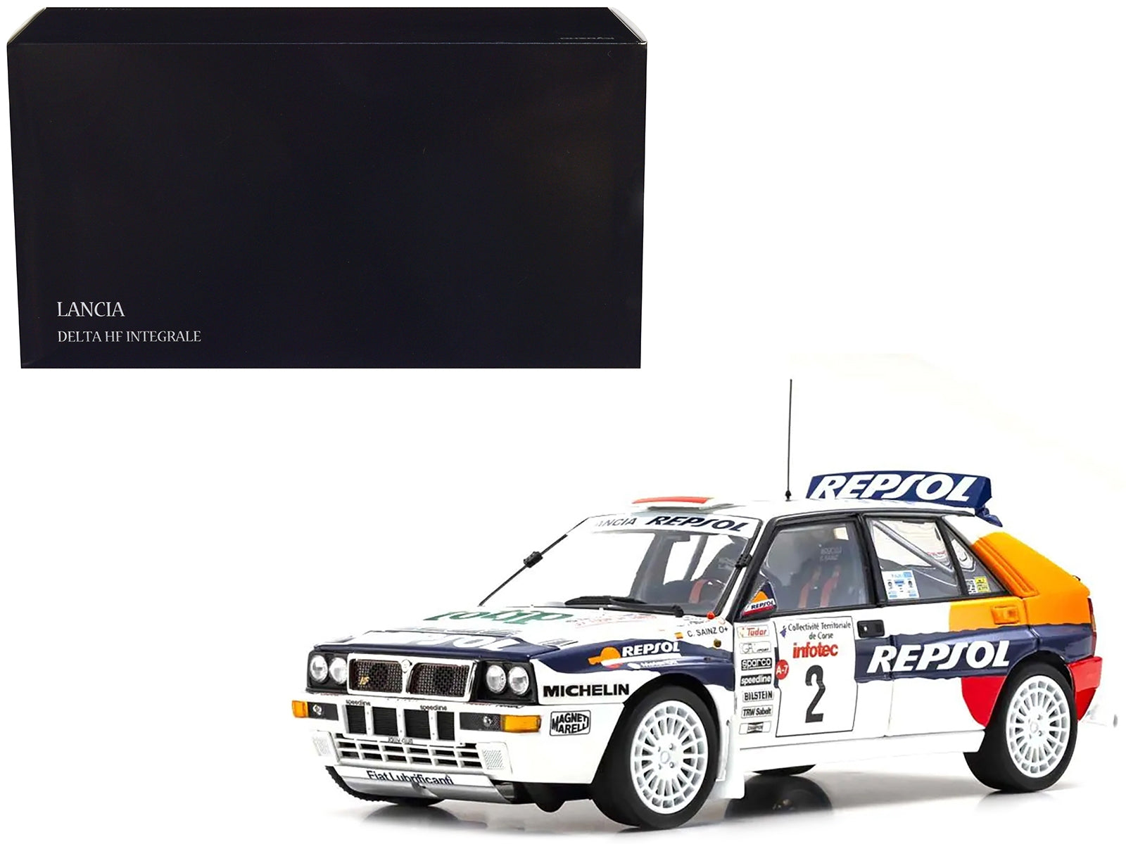 Lancia Delta HF Integrale Evoluzione #2 Carlos Sainz - Luis Moya "Jolly Club" "Tour de Corse - Rallye de France" (1993) 1/18 Diecast Model Car by Kyosho - Premium Rally Models from Kyosho - Just $264.99! Shop now at Rapidvehicles