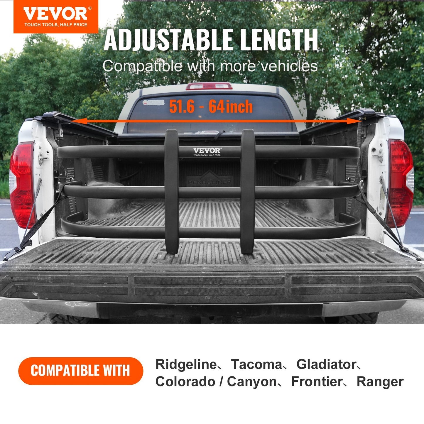 VEVOR Truck Bed Extender, Aluminum Retractable Tailgate Extender, - Premium Truck Bed Extender from VEVOR - Just $159.32! Shop now at Rapidvehicles