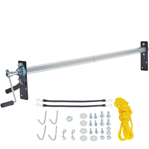 VEVOR Hand Crank Tarp Roller Kit, 64" to 104" Wide, Aluminum Alloy, Manual Cab Level Dump Truck Tarp Roller with 7" Sponge-Wrapped Handle, Perfect for Dump Trucks, Trailers, Trash Haulers (No Tarp) - Premium Truck Mesh Tarp from VEVOR - Just $129.99! Shop now at Rapidvehicles