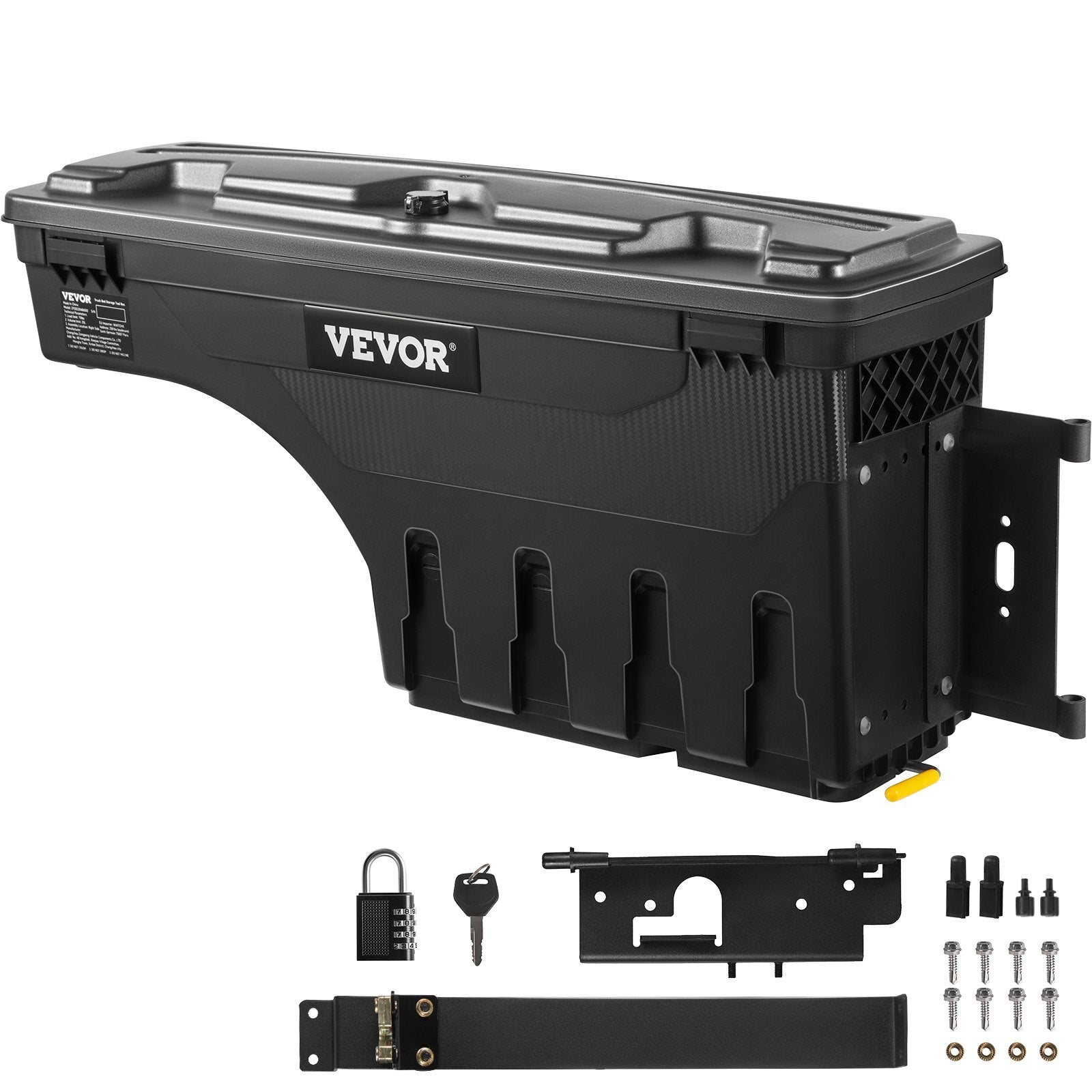 VEVOR Truck Bed Storage Box, Lockable Lid, Waterproof ABS Wheel Well Tool Box 6.6 Gal/20 L with Password Padlock, Compatible with Dodge Ram 1500 2019-2021, Passenger Side, Black - Premium Truck Tool Boxes from VEVOR - Just $118.29! Shop now at Rapidvehicles