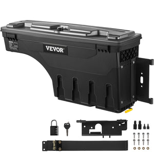 VEVOR Truck Bed Storage Box, Lockable Lid, Waterproof ABS Wheel Well Tool Box 6.6 Gal/20 L with Password Padlock, Compatible with Dodge Ram 1500 2019-2021, Passenger Side, Black - Premium Truck Tool Boxes from VEVOR - Just $120.89! Shop now at Rapidvehicles