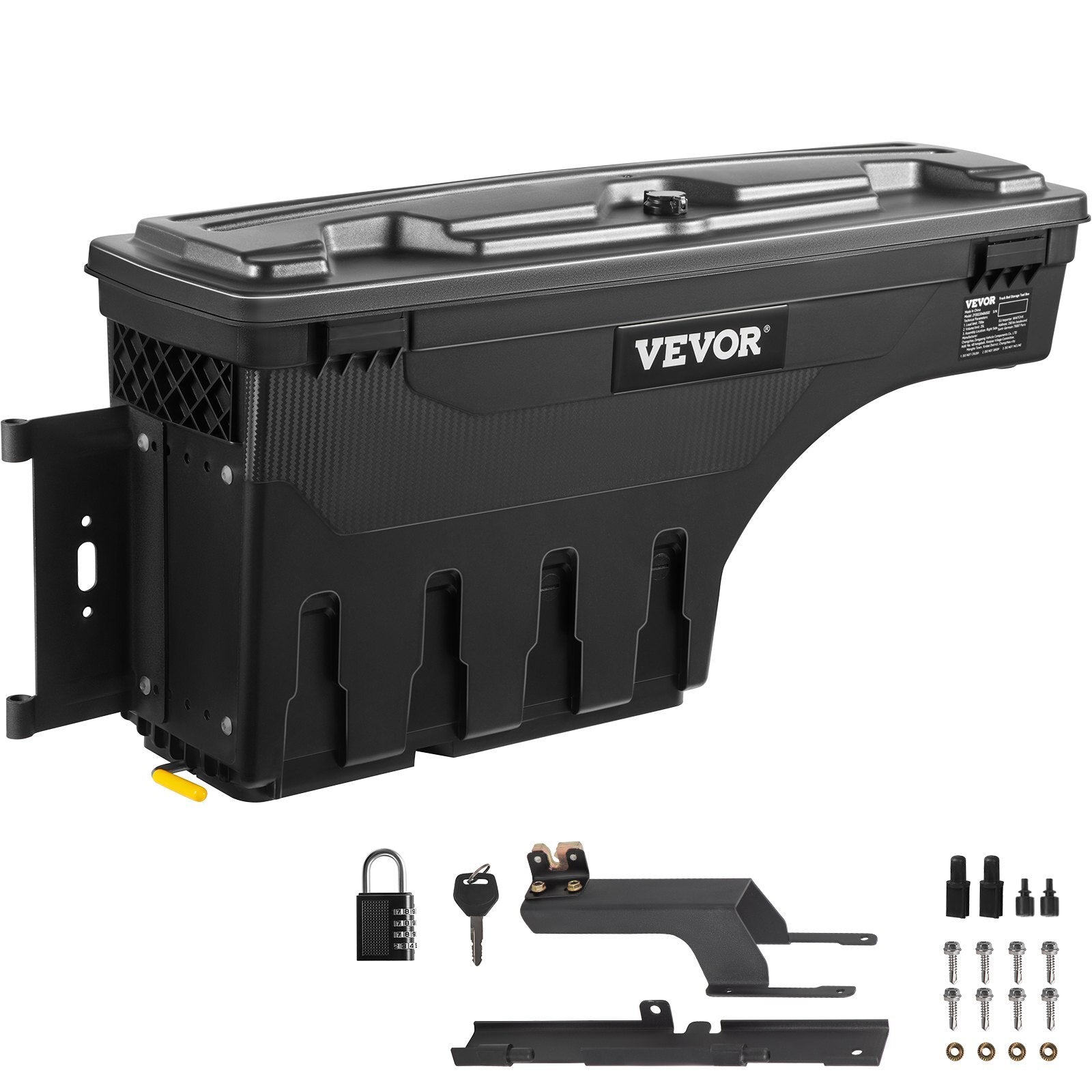 VEVOR Truck Bed Storage Box, Fits 2015-2020 Ford F150, Driver Side, Lockable Lid, Waterproof PA6 Wheel Well Tool Box 6.6 Gal/25 L with Password Padlock, Black - Premium Truck Tool Boxes from VEVOR - Just $133.99! Shop now at Rapidvehicles