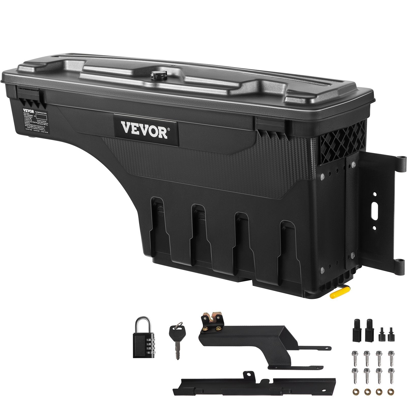 VEVOR Truck Bed Storage Box, Fits 2015-2020 Ford F150, Passenger Side, Lockable Lid, Waterproof PA6 Wheel Well Tool Box 6.6 Gal/25 L with Password Padlock, Black - Premium Truck Tool Boxes from VEVOR - Just $147.99! Shop now at Rapidvehicles