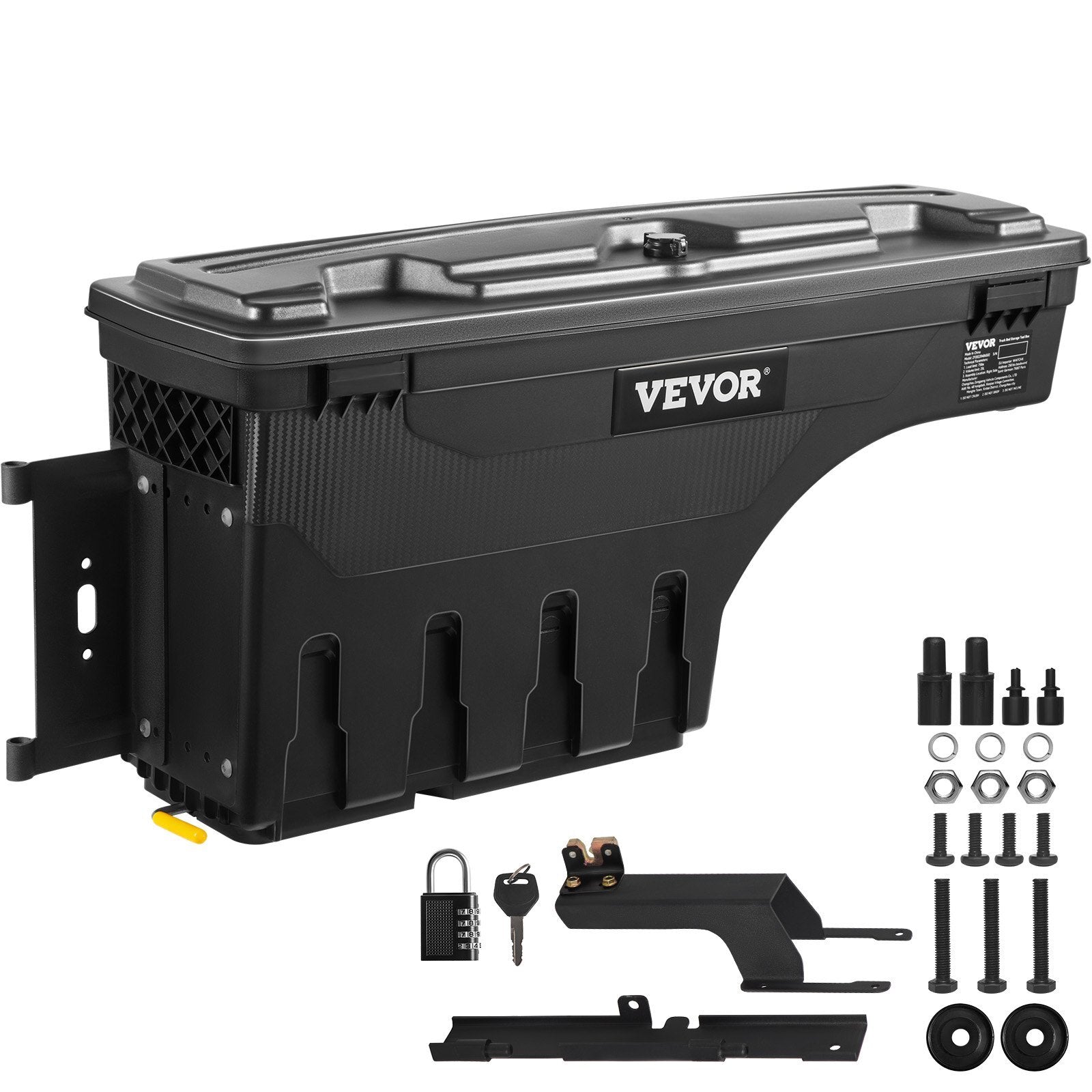 VEVOR Truck Bed Storage Box, Lockable Swing Case with Password Padlock, 6.6 Gal/25 L ABS Wheel Well Tool Box, Waterproof and Durable, Compatible with Ford F-150 2015-2021, Drivers Side - Premium Truck Tool Boxes from VEVOR - Just $128.30! Shop now at Rapidvehicles