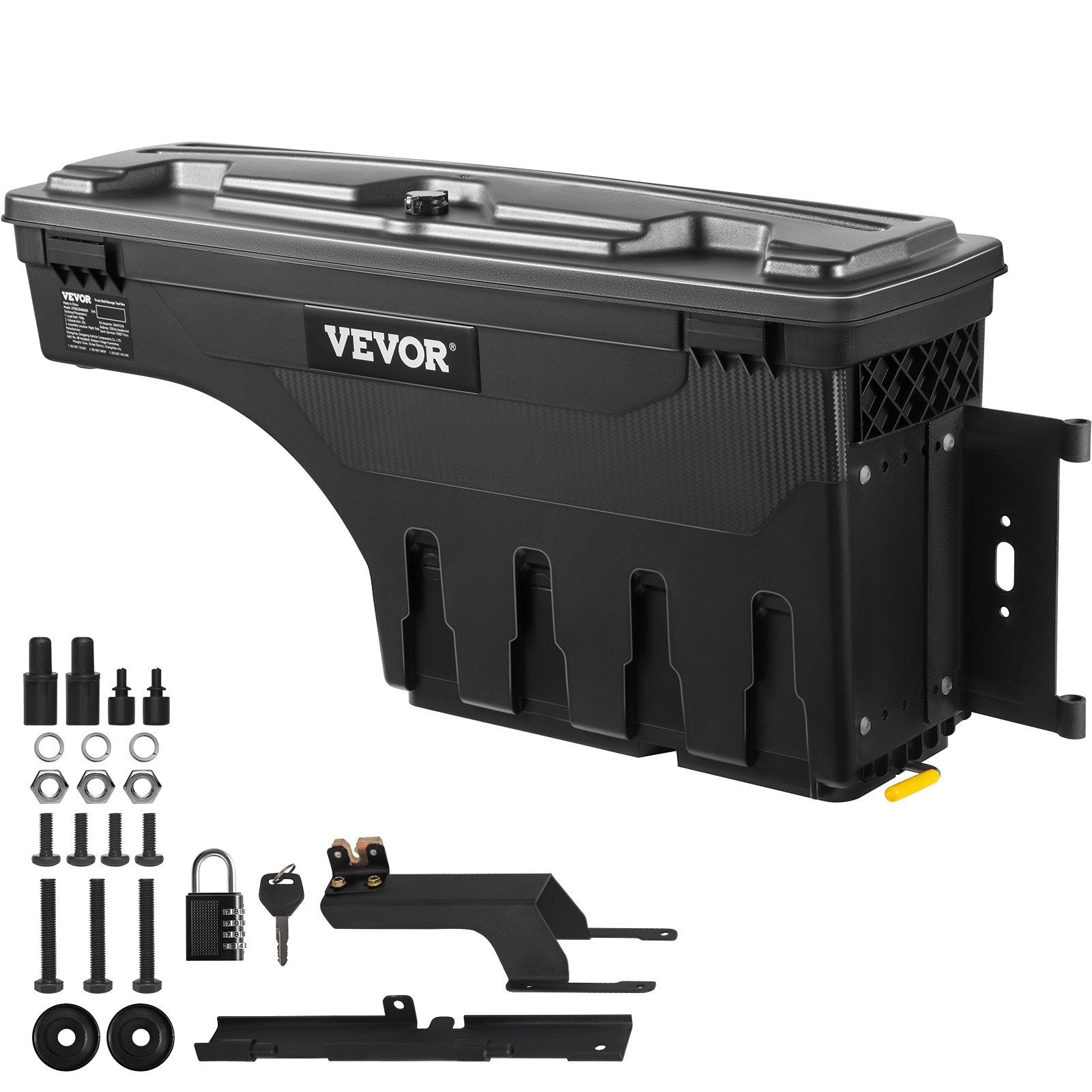 VEVOR Truck Bed Storage Box, Lockable Swing Case with Password Padlock, 6.6 Gal/25 L ABS Wheel Well Tool Box, Waterproof and Durable, Compatible with Ford F-150 2015-2021, Passenger Side - Premium Truck Tool Boxes from VEVOR - Just $128.69! Shop now at Rapidvehicles