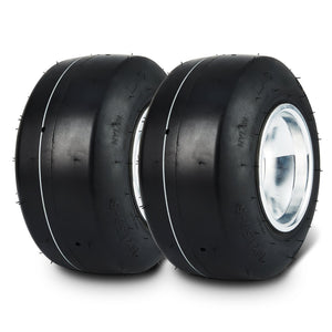 VEVOR Go Kart Tires and Rims, 10x4.5-5" Go Kart Wheels, 2-Pack Front Wheels, Aluminum Alloy Rims and Rubber Tires, Hub-Rim Fit Bolt Pattern 1.57 inch with 3 Bolt Holes, Replacement Pneumatic Tire - Premium Go Kart Wheels from VEVOR - Just $104.99! Shop now at Rapidvehicles