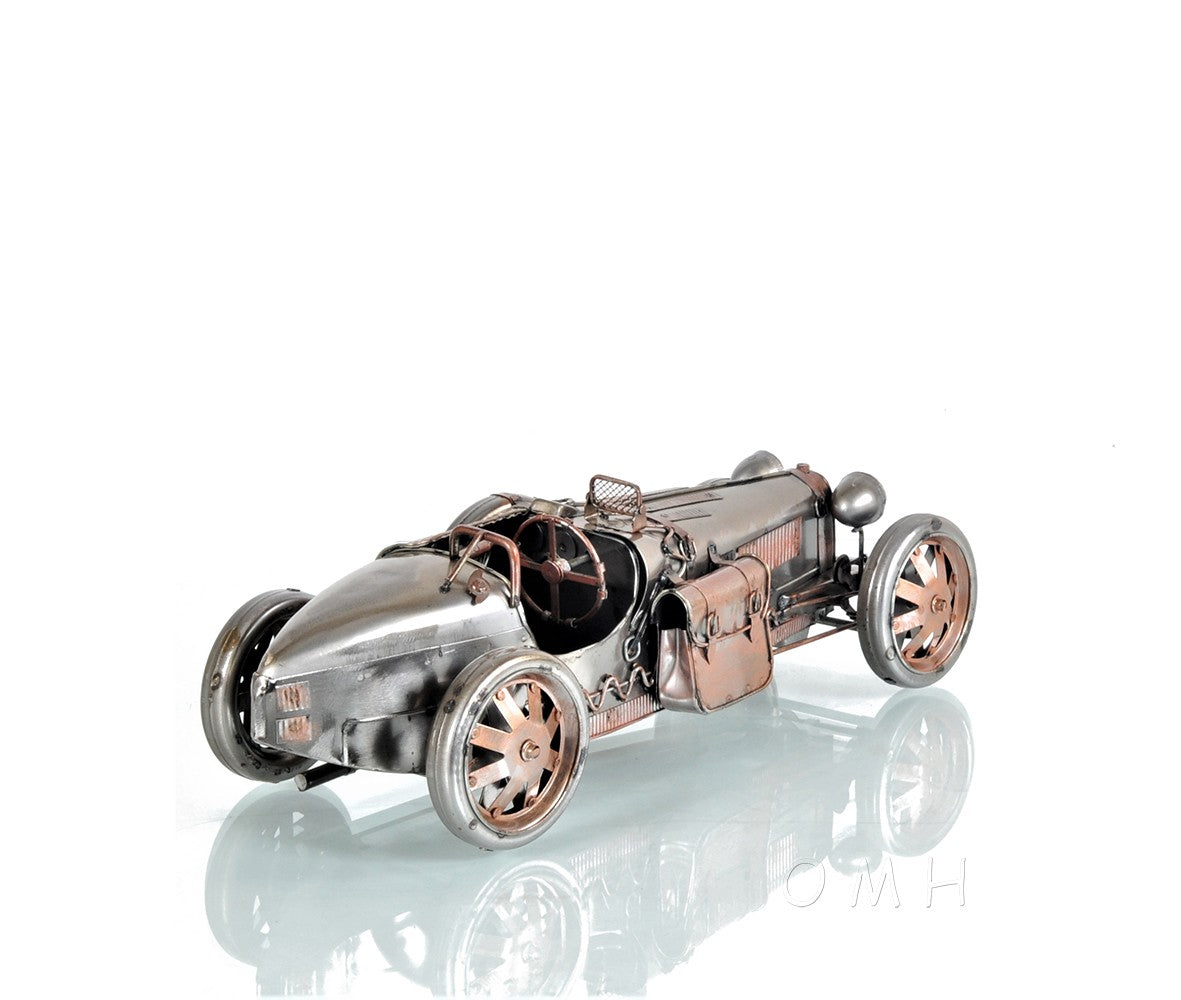 c1924 Bugatti Bronze and Silver Racecar Model Sculpture - Premium  from Rapidvehicles - Just $156.99! Shop now at Rapidvehicles