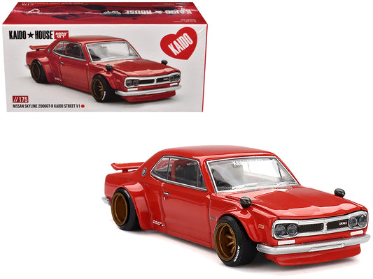 Nissan Skyline 2000GT-R (KPGC10) "Kaido Street V1" RHD (Right Hand Drive) Red (Designed by Jun Imai) "Kaido House" Special 1/64 Diecast Model Car by Mini GT - Use code SHOPAPP15 to get 15 percent off