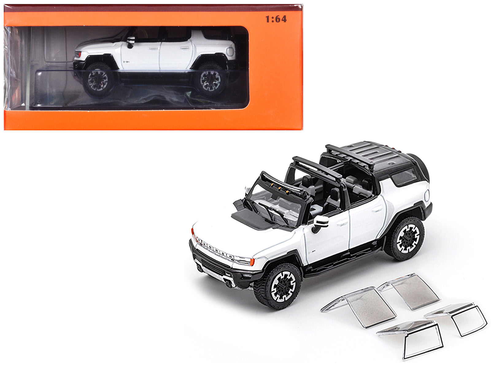 2023 GMC Hummer EV SUV White with Black Top 1/64 Diecast Model Car by GCD free shipping USA