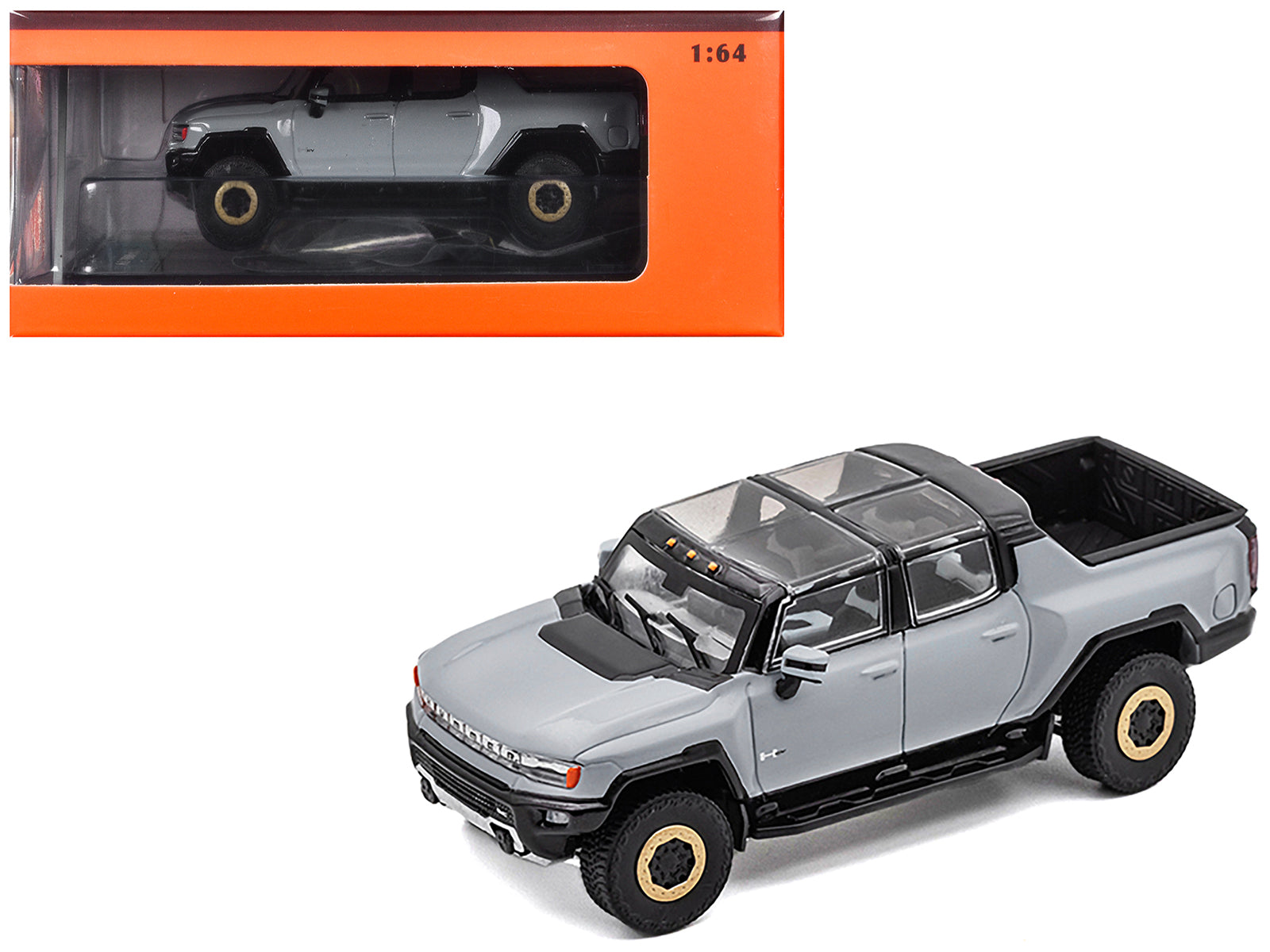 2022 GMC Hummer EV Pickup Truck Gray 1/64 Diecast Model Car by GCD free shipping USA