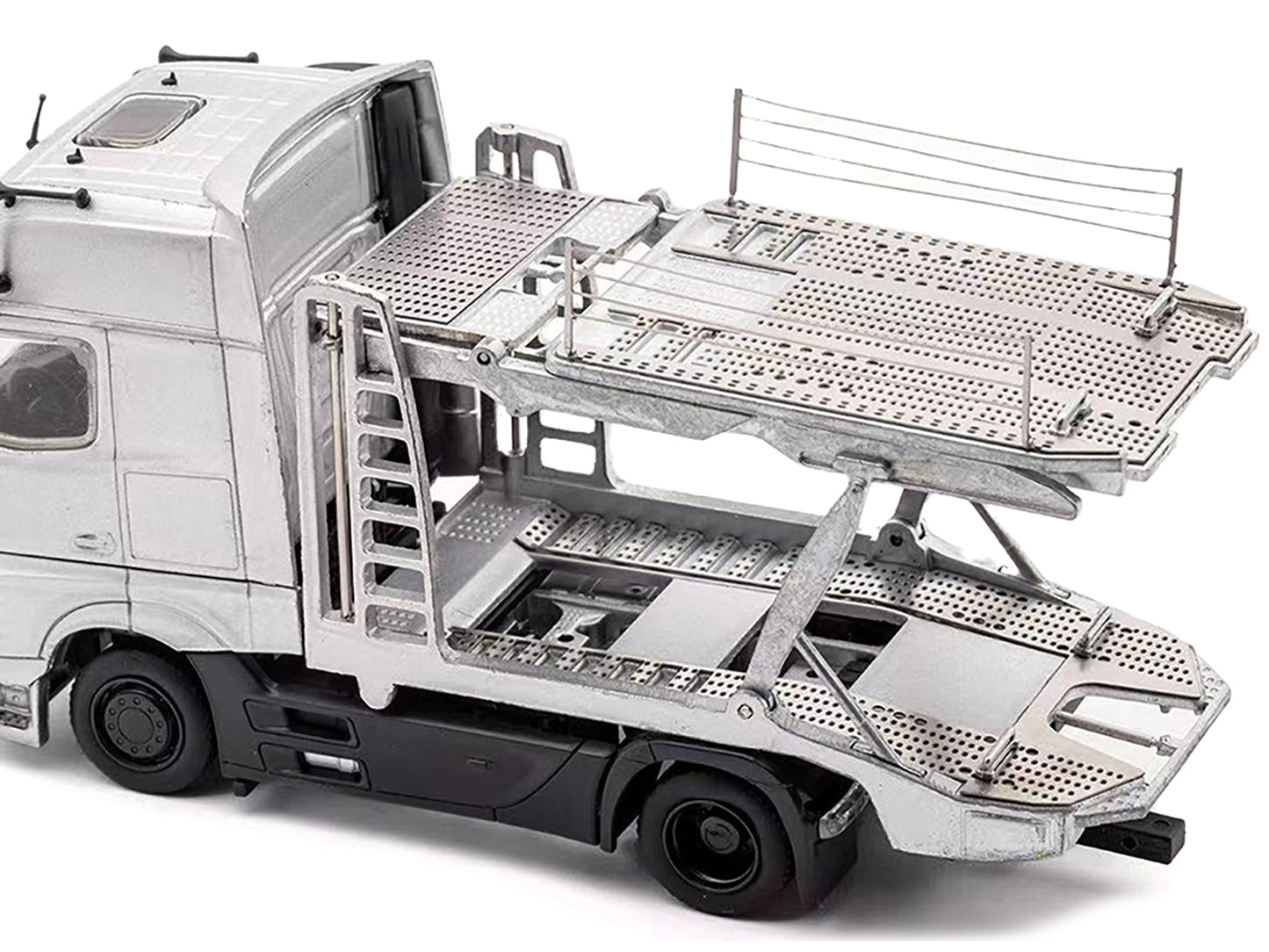 Mercedes-Benz Actros AMG Auto Transporter Silver Metallic 1/64 - Premium Mercedes Models from GCD - Just $116.99! Shop now at Rapidvehicles