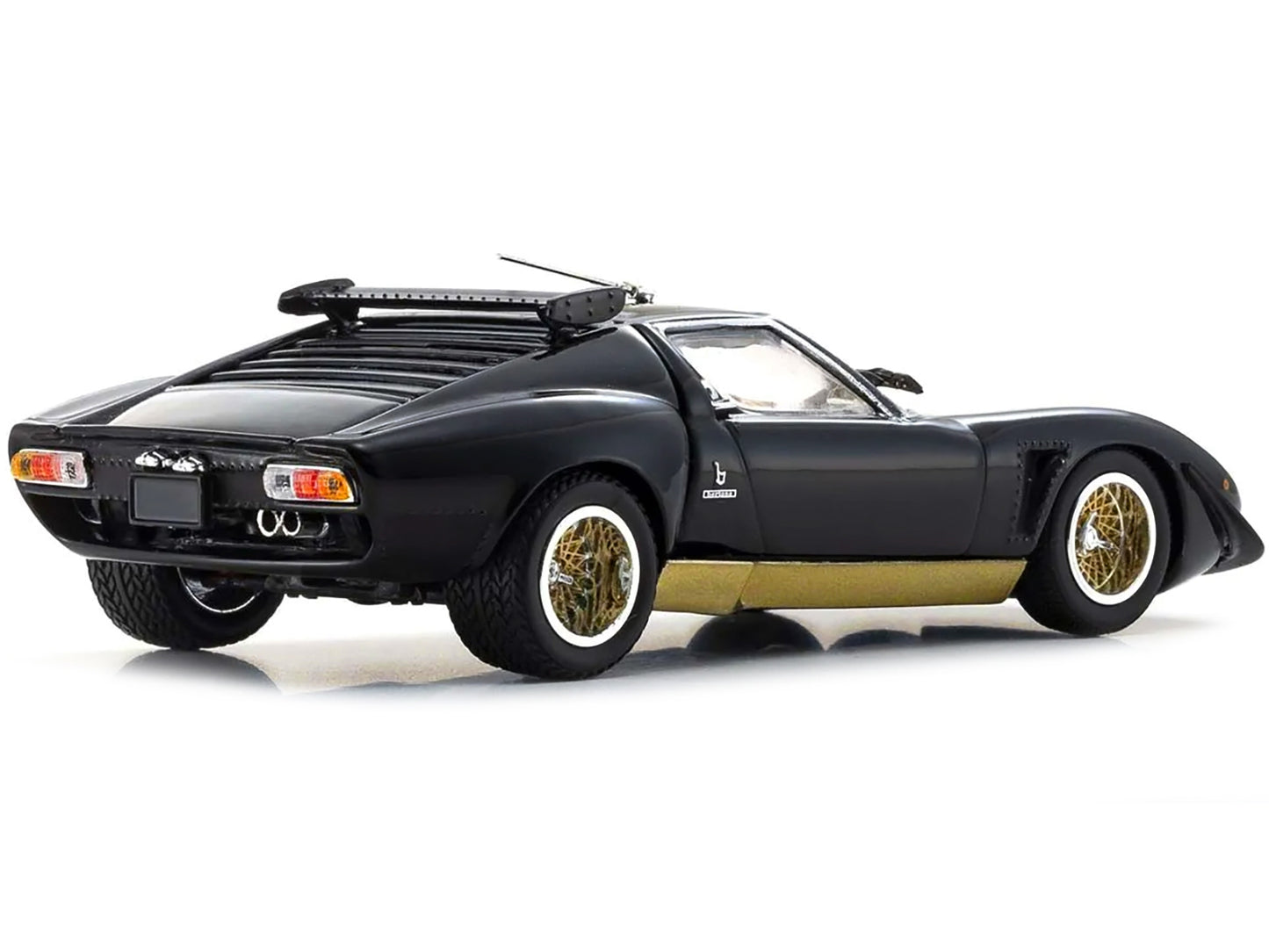 Lamborghini Miura SVR Black with Gold Accents and Wheels 1/43 - Premium Lamborghini Models from Kyosho - Just $99.99! Shop now at Rapidvehicles