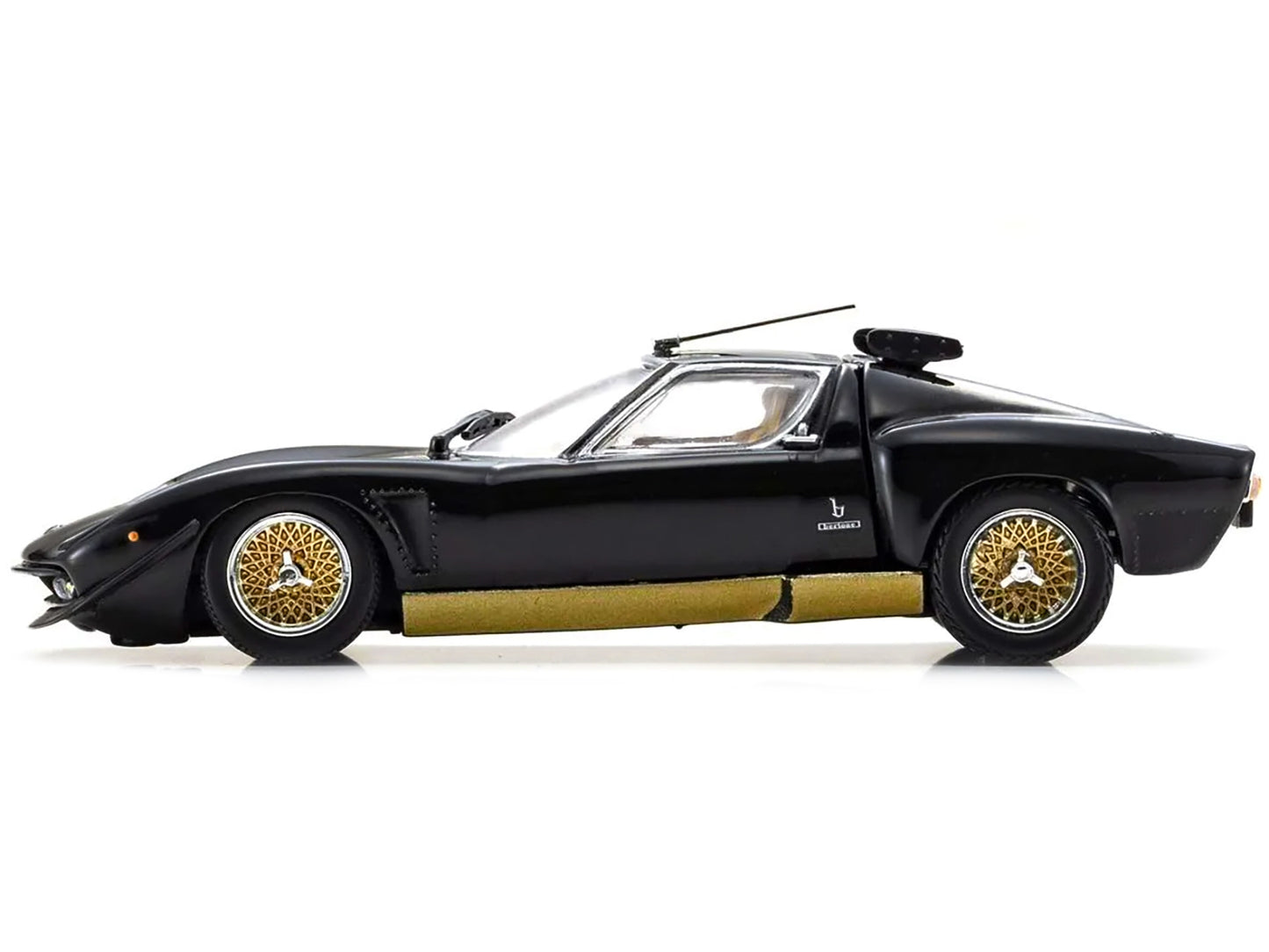 Lamborghini Miura SVR Black with Gold Accents and Wheels 1/43 - Premium Lamborghini Models from Kyosho - Just $99.99! Shop now at Rapidvehicles