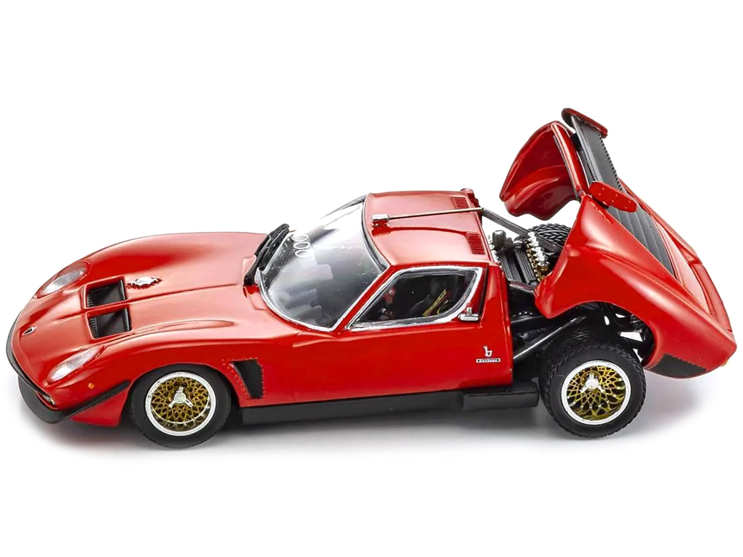 Lamborghini Miura SVR Red with Black Accents and Gold Wheels 1/43 - Premium Lamborghini Models from Kyosho - Just $89.99! Shop now at Rapidvehicles