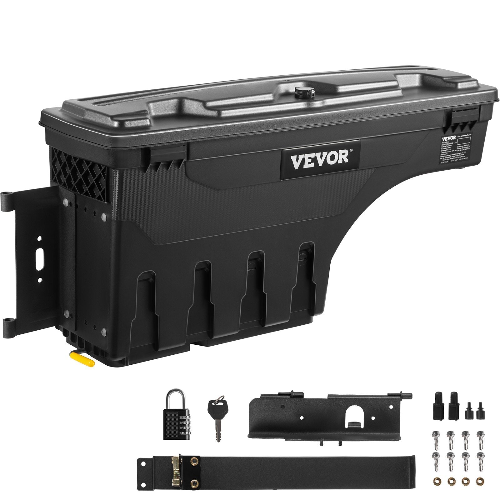 VEVOR Truck Bed Storage Box, Lockable Lid, Waterproof ABS Wheel Well Tool Box 6.6 Gal/20 L with Password Padlock, Compatible with Tundra 2007-2021, Driver Side, Black - Premium Truck Tool Boxes from VEVOR - Just $141.69! Shop now at Rapidvehicles