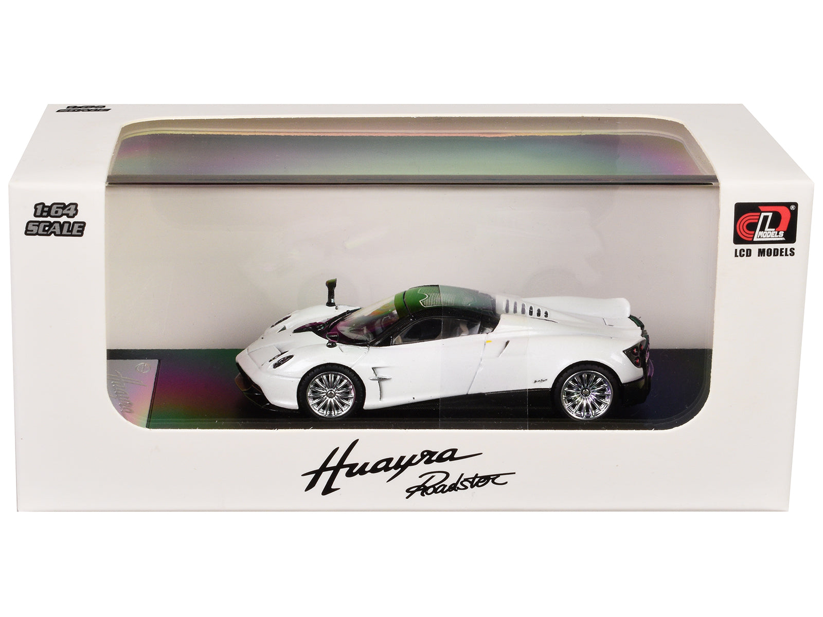 Pagani Huayra Roadster White Metallic with Black Top 1/64 Diecast Model Car by LCD Models free shipping USA