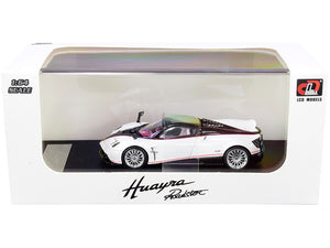 Pagani Huayra Roadster White Metallic and Carbon with Red Stripes 1/64 Diecast Model Car by LCD Models - Premium Pagani Models from LCD Models - Just $43.99! Shop now at Rapidvehicles