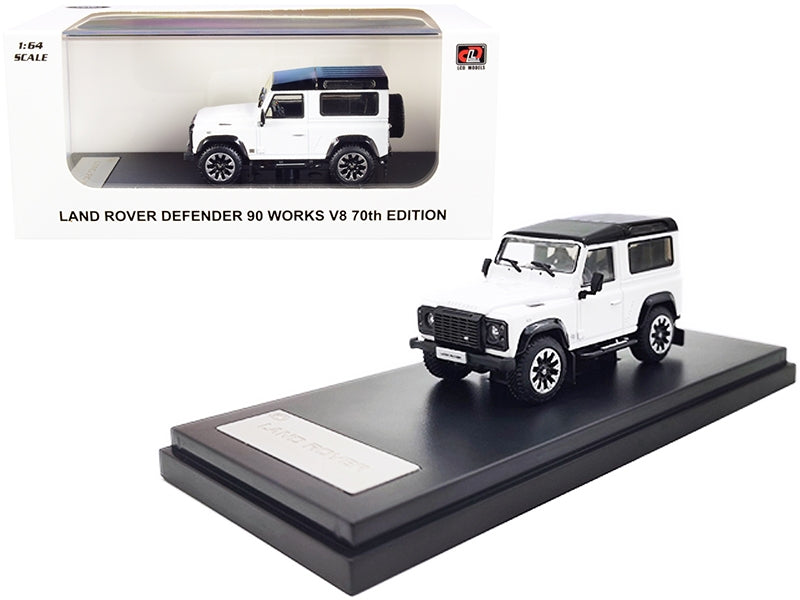 Land Rover Defender 90 Works V8 White with Black Top "70th Edition" 1/64 Diecast Model Car by LCD Models - Premium Range/Land Rover from LCD Models - Just $29.99! Shop now at Rapidvehicles