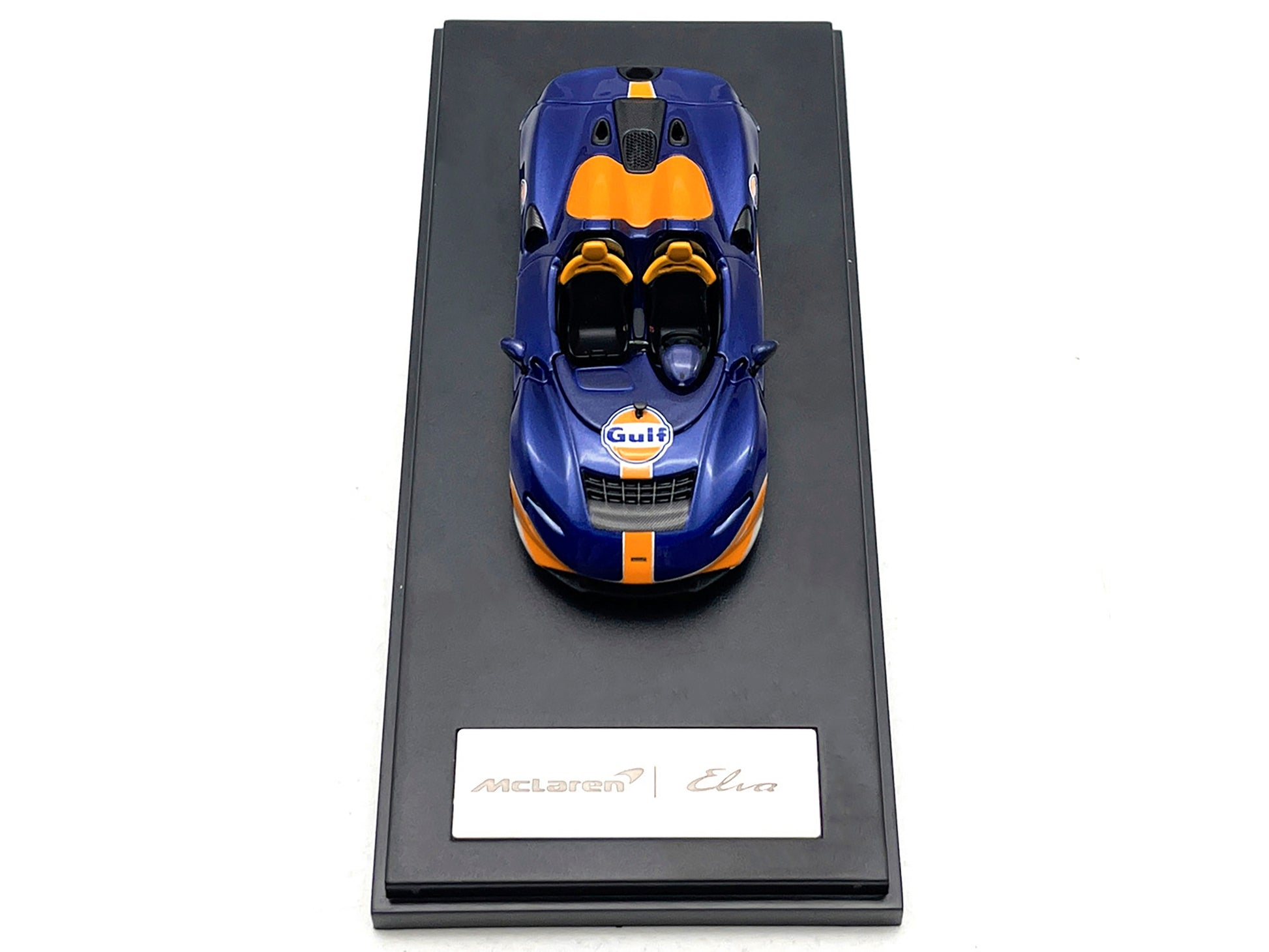 McLaren Elva Convertible Dark Blue Metallic with Orange Accents - Premium McLaren Models from LCD Models - Just $71.99! Shop now at Rapidvehicles