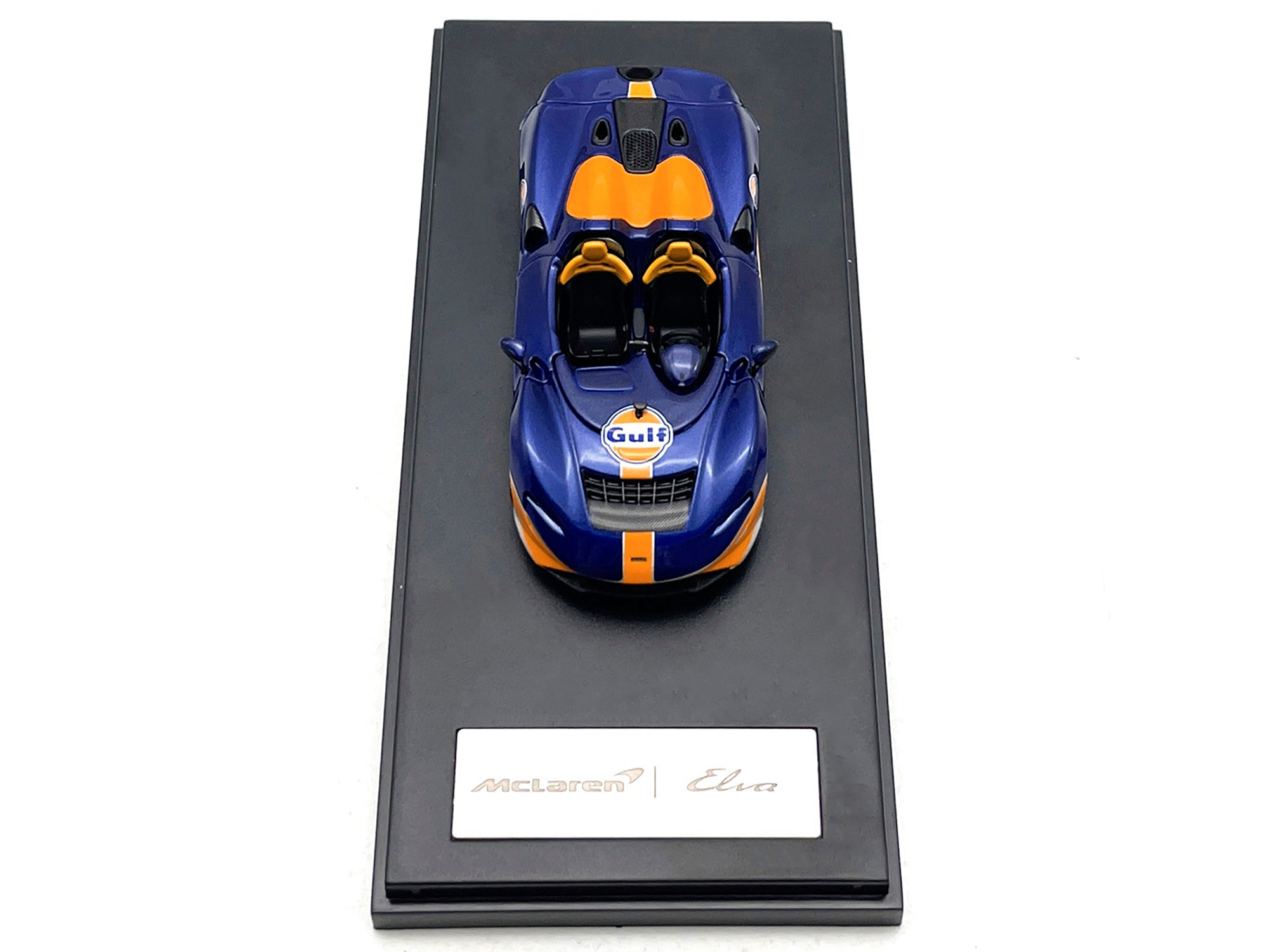 McLaren Elva Convertible Dark Blue Metallic with Orange Accents - Premium McLaren Models from LCD Models - Just $65.99! Shop now at Rapidvehicles