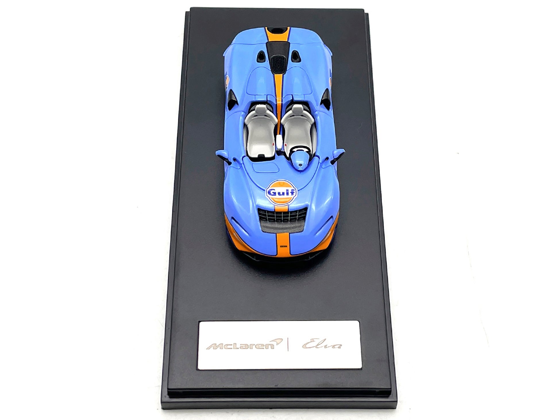 McLaren Elva Convertible Light Blue with Orange Accents "Gulf - Premium McLaren Models from LCD Models - Just $71.99! Shop now at Rapidvehicles