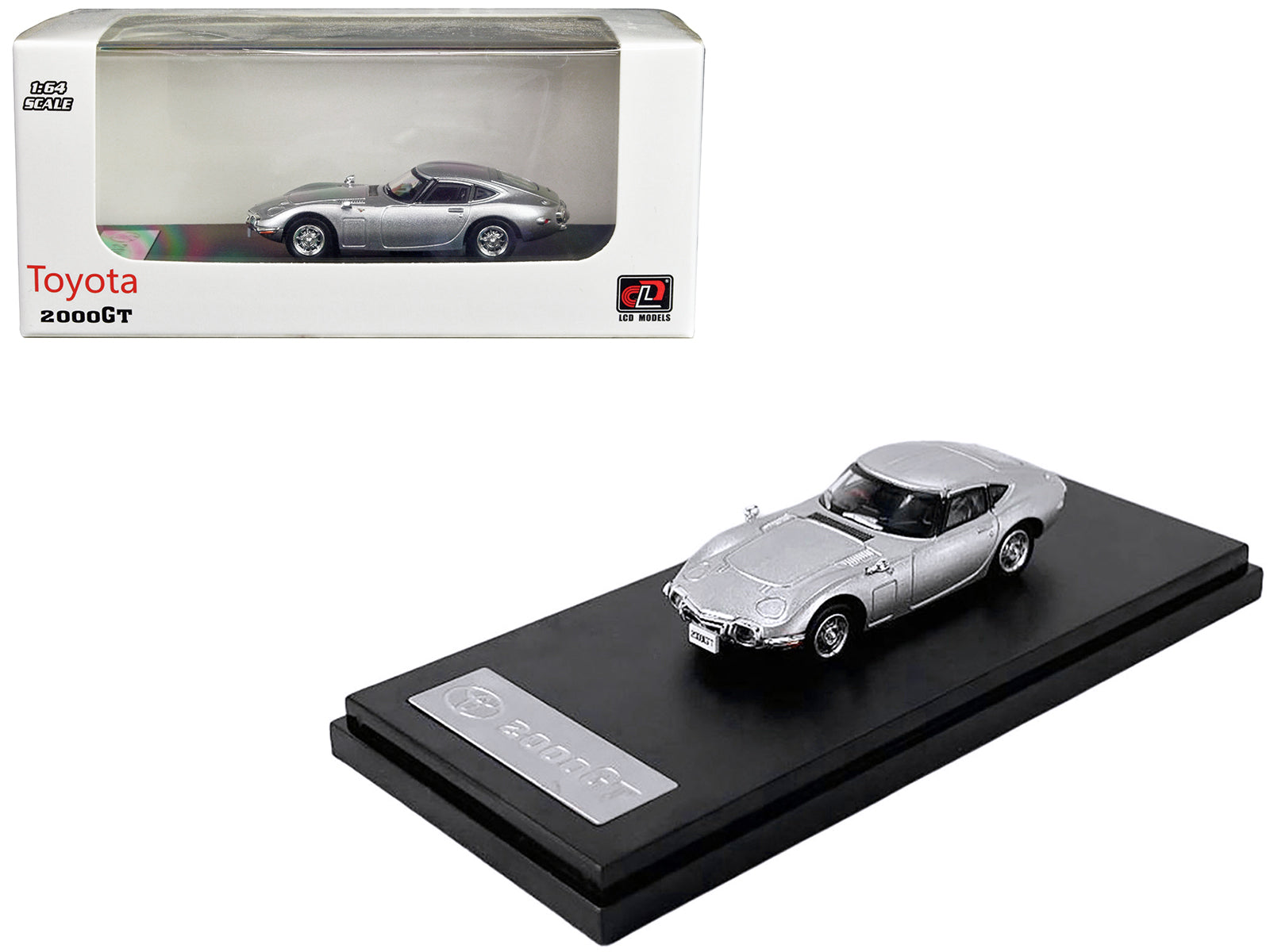 Toyota 2000GT RHD (Right Hand Drive) Silver Metallic 1/64 Diecast Model Car by LCD Models free shipping USA