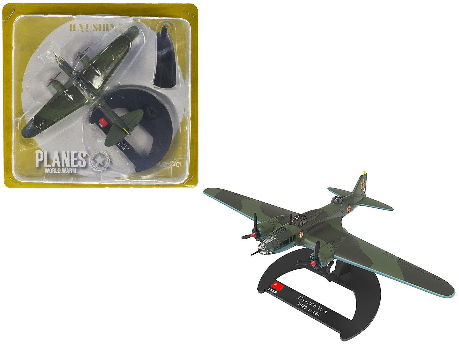 Ilyushin IL-4 Bomber Aircraft "Soviet Baltic Fleet Guards Regiment" (1942) "Planes of World War II" Series 1/144 Diecast Model Airplane by Luppa free shipping USA