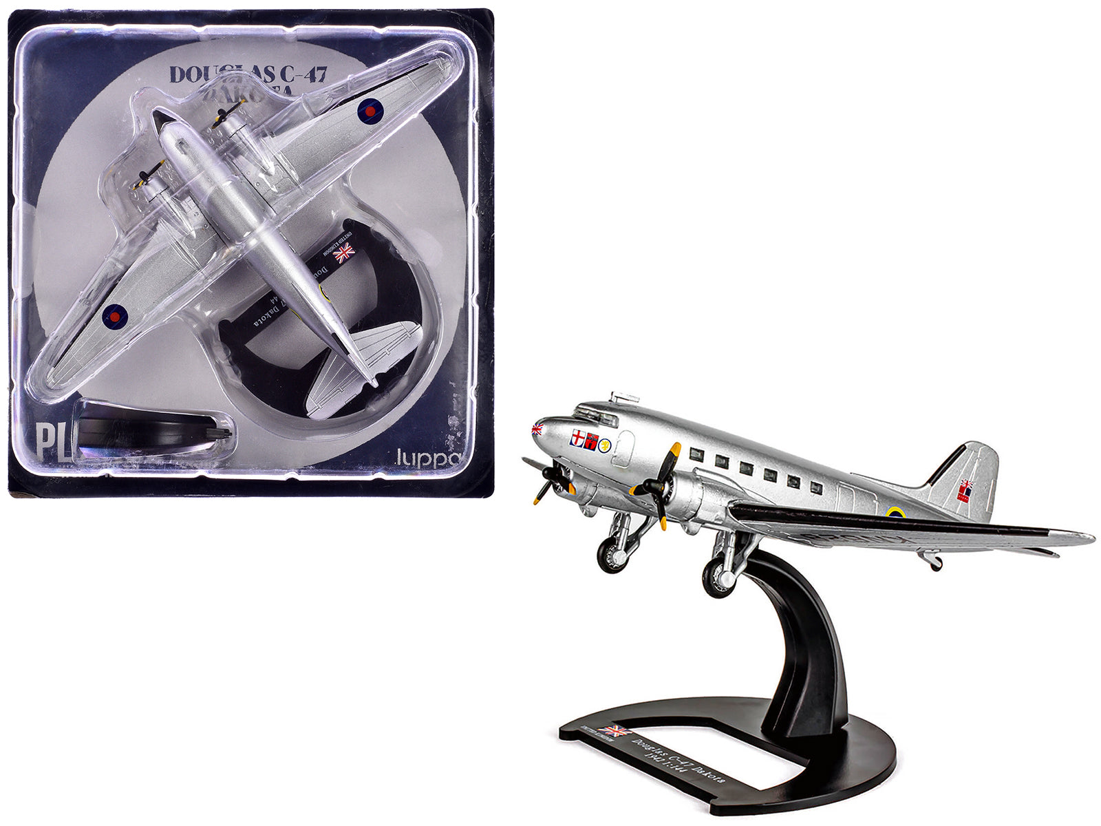 Douglas C-47 Dakota Transport Aircraft "Field Marshal Montgomery No. 24 Squadron" Royal Air Force (1945) "Planes of World War II" Series 1/144 Diecast Model Airplane by Luppa free shipping USA