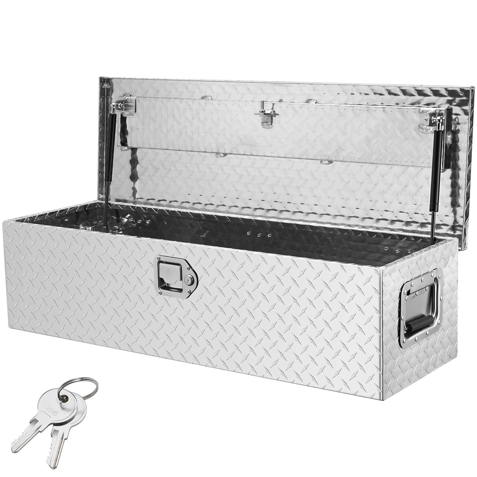 VEVOR Heavy Duty Aluminum Truck Bed Tool Box, Diamond Plate Tool Box with Side Handle and Lock Keys, Storage Tool Box Chest Box Organizer for Pickup, Truck Bed, RV, Trailer, 39"x13"x10", Silver - Premium Truck Tool Boxes from VEVOR - Just $142.99! Shop now at Rapidvehicles