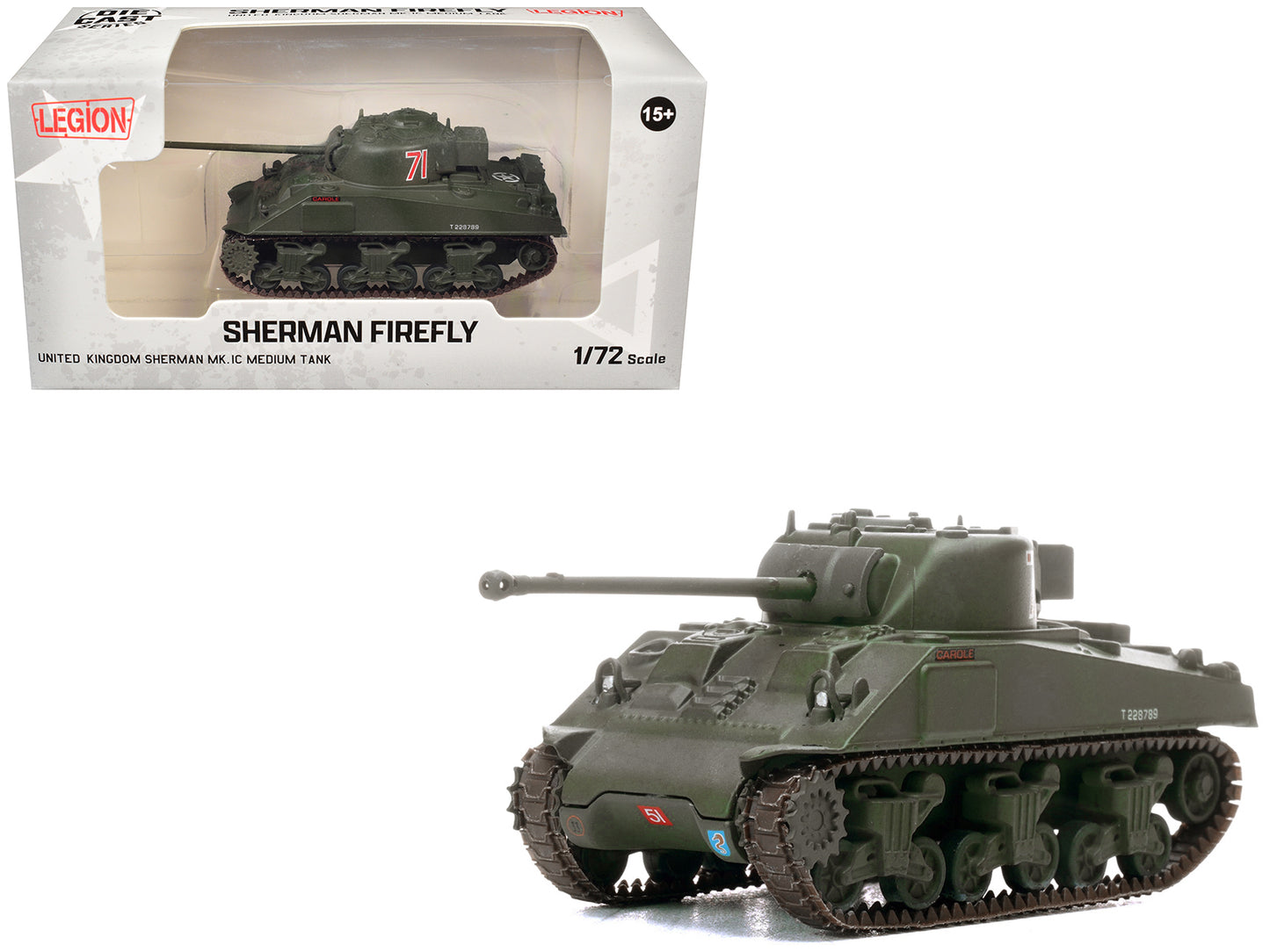 Sherman Firefly Mk.VC Medium Tank "Carole C Squadron 13th/18th Royal Hussars (Queen Mary’s Own) 27th Armoured Brigade Normandy" (1944) British Army 1/72 Diecast Model by Legion