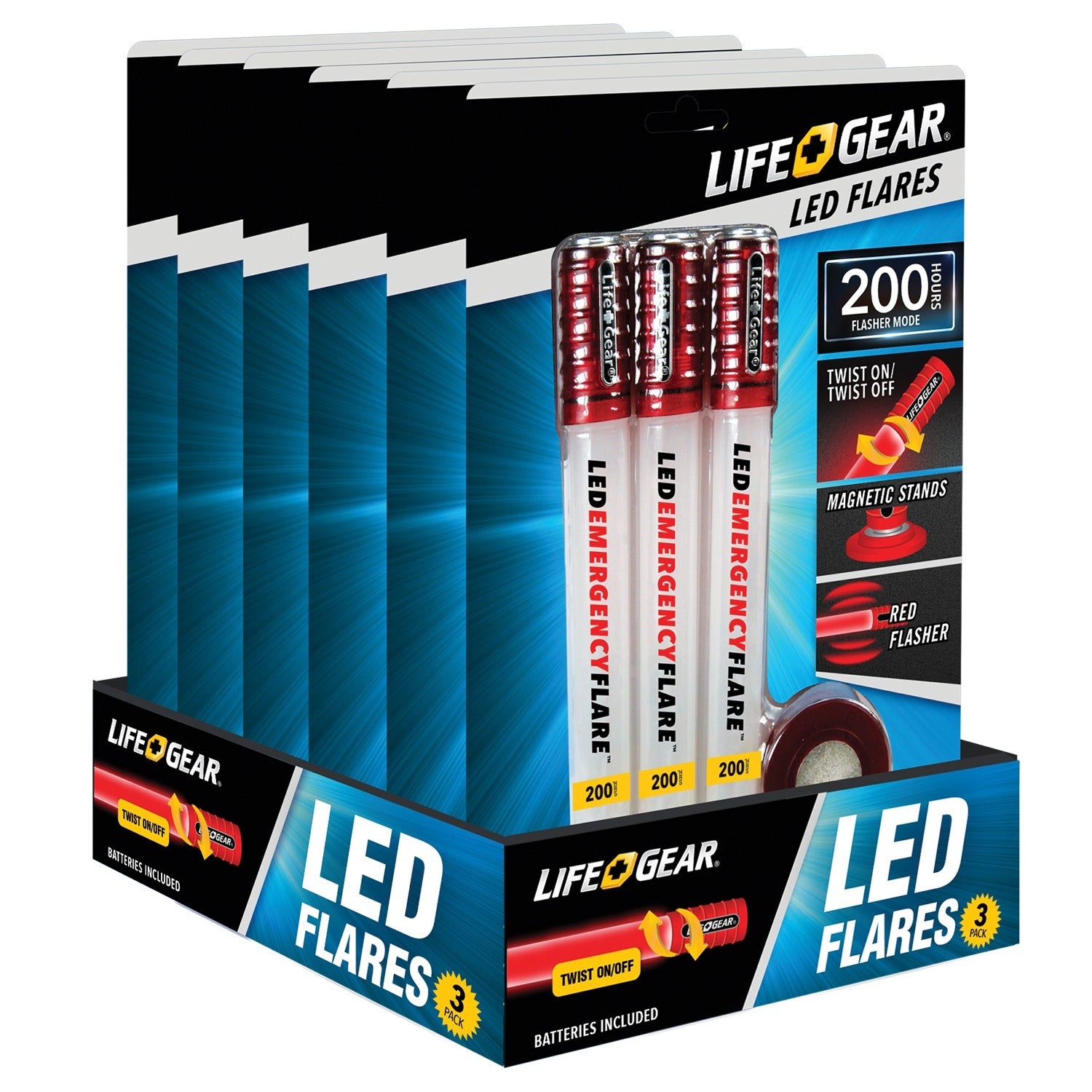 Life+Gear WM11-10446-RED LED Emergency Flares, 3 Pack - Premium Auto Safety Accessories from LIFE+GEAR - Just $34.99! Shop now at Rapidvehicles