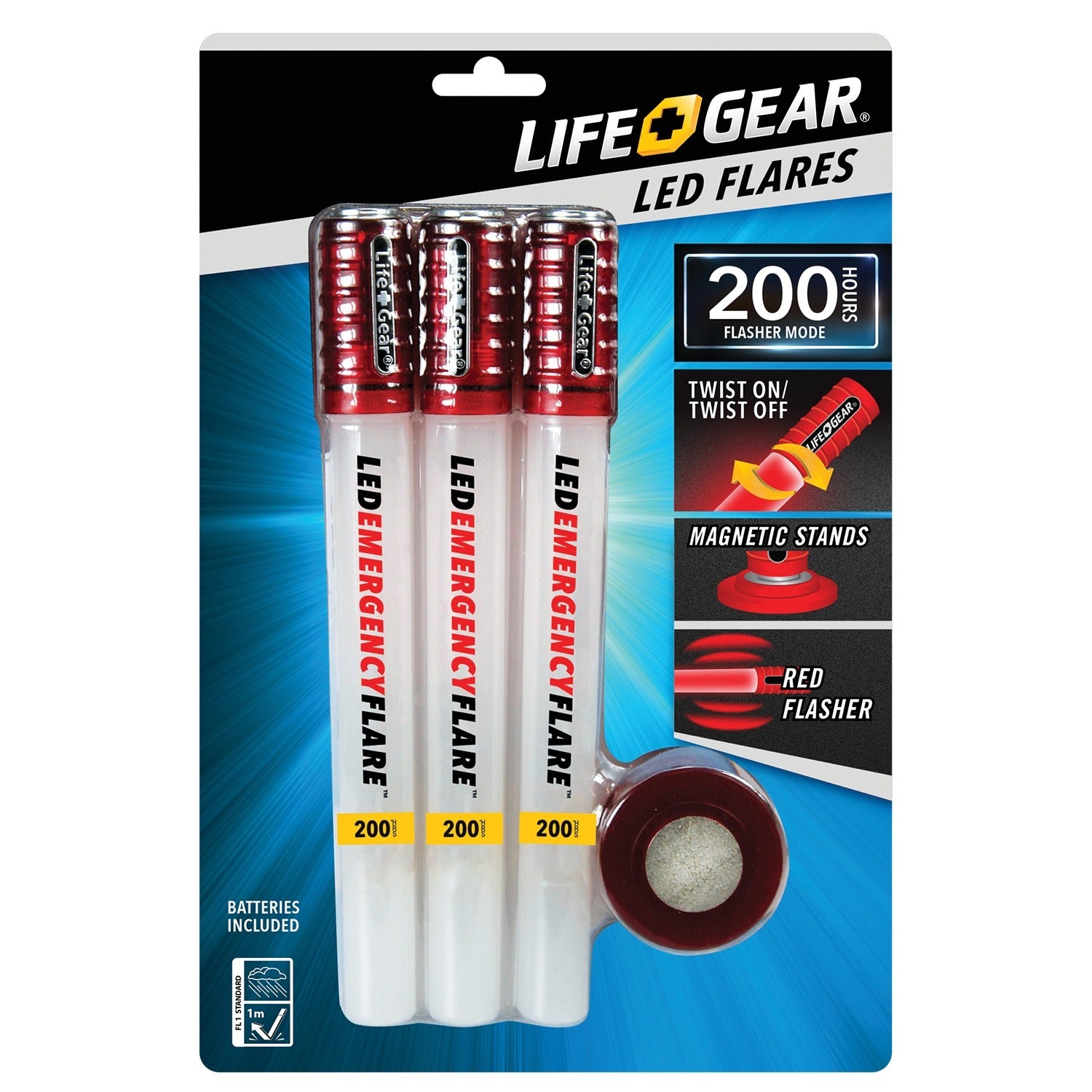 Life+Gear WM11-10446-RED LED Emergency Flares, 3 Pack - Premium Auto Safety Accessories from LIFE+GEAR - Just $34.99! Shop now at Rapidvehicles