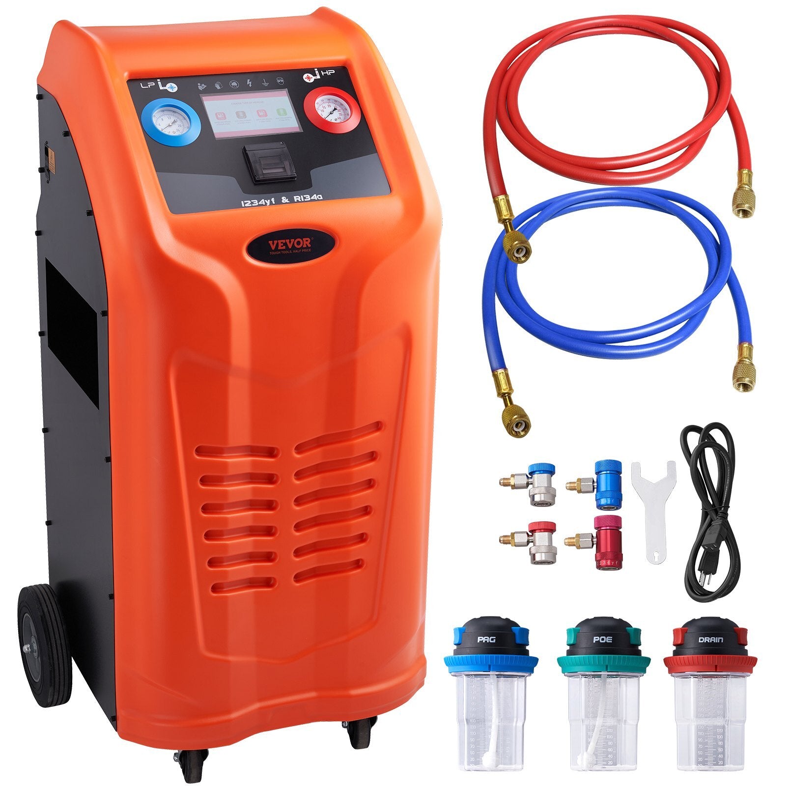 VEVOR Fully Automatic Refrigerant Recovery Machine - Dual Cylinder AC Recovery Machine Kit Built in Compressor/Electronic Scale/Filter/Recovery Tank, Recovery Machine HVAC Only for R134A+R1234YF - Premium Recovery Machine from VEVOR - Just $3827.19! Shop now at Rapidvehicles