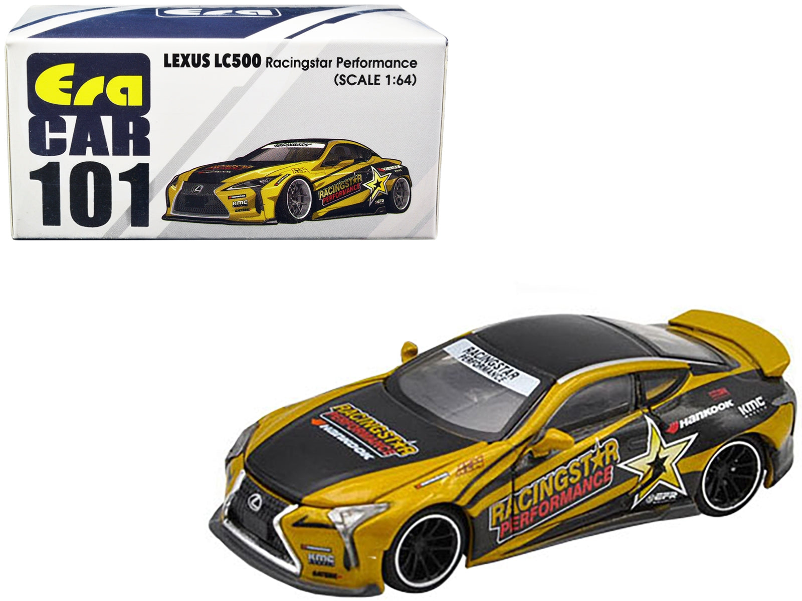 Lexus LC500 RHD (Right Hand Drive) Black and Gold "Racingstar Performance" 1/64 Diecast Model Car by Era Car - Premium Lexus Models from Era Car - Just $23.99! Shop now at Rapidvehicles