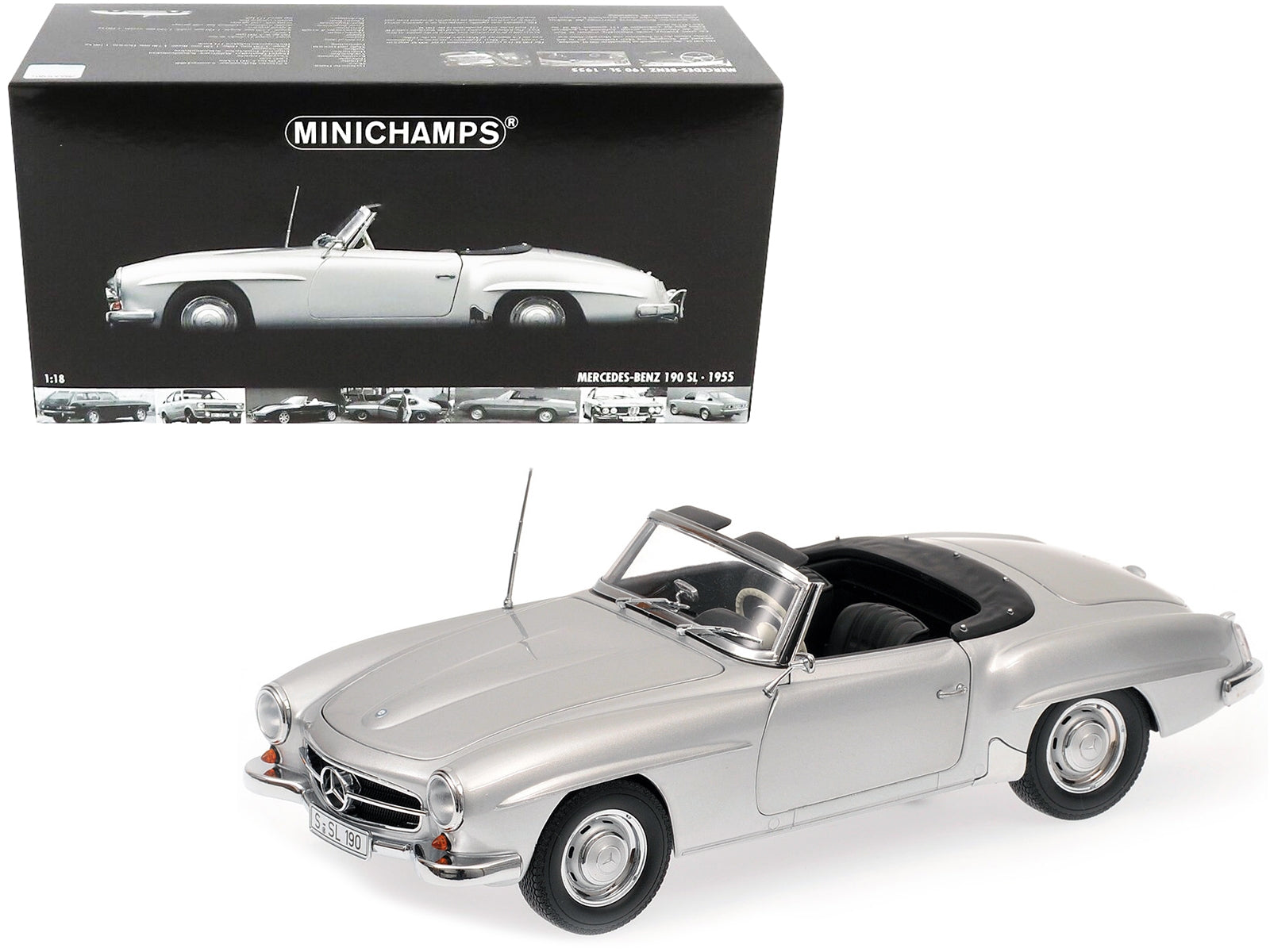 1955 Mercedes-Benz 190 SL (W121) Silver 1/18 Diecast Model Car  by Minichamps - Premium Mercedes Models from Minichamps - Just $239.68! Shop now at Rapidvehicles