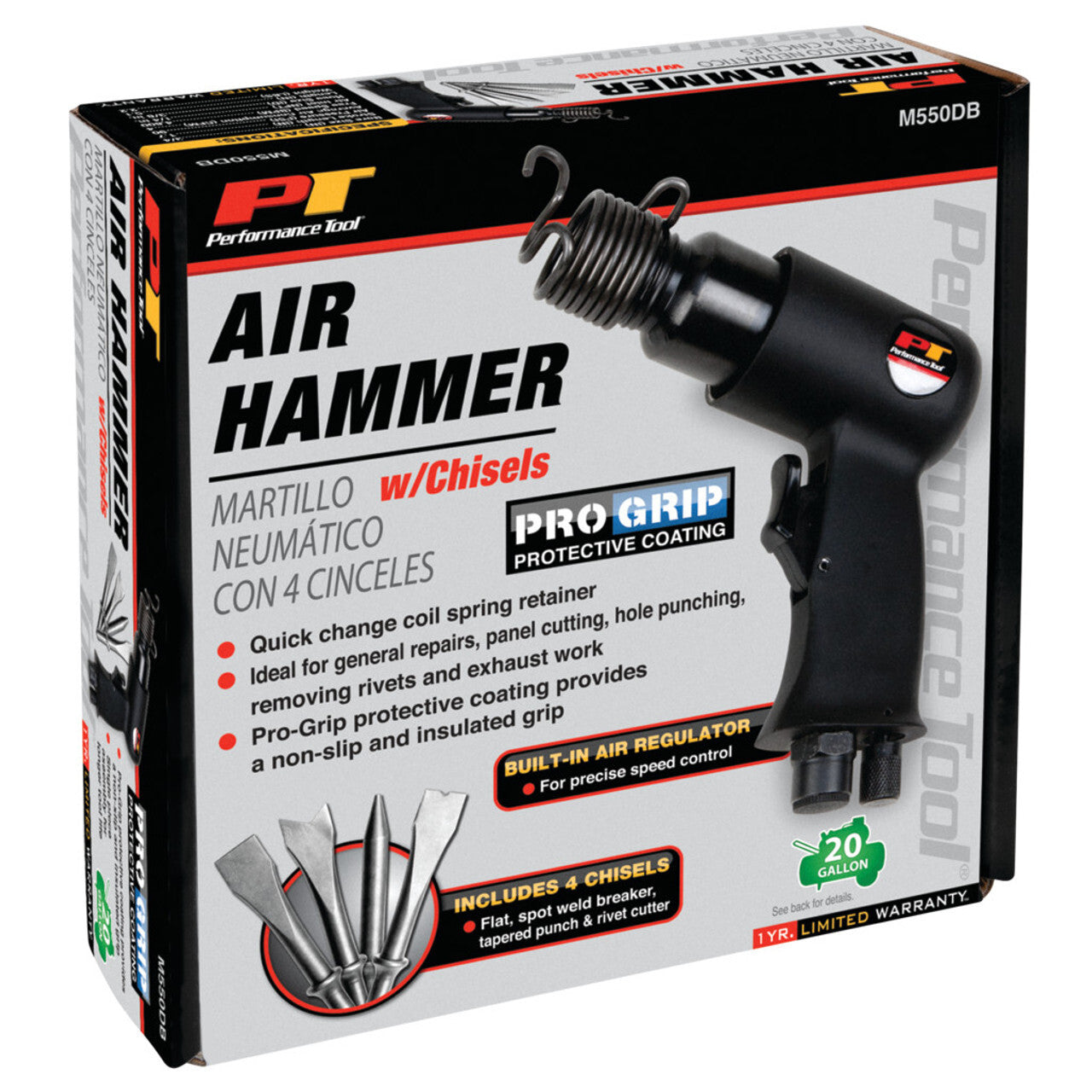 Performance Tool Air Hammer With 4 Chisels - Premium Automotive from PERFORMANCETOOL - Just $49.88! Shop now at Rapidvehicles