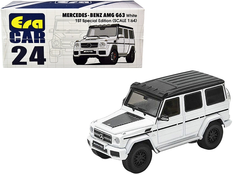 Mercedes Benz AMG G63 White with Black Top 1st Special Edition 1/64 Diecast Model Car by Era Car - Premium Mercedes Models from Era Car - Just $19.24! Shop now at Rapidvehicles