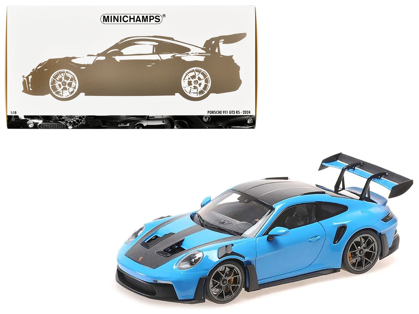 2024 Porsche 911 (992) GT3 RS "Weissach Package" Blue with Carbon - Premium Porsche Models from Minichamps - Just $343.79! Shop now at Rapidvehicles