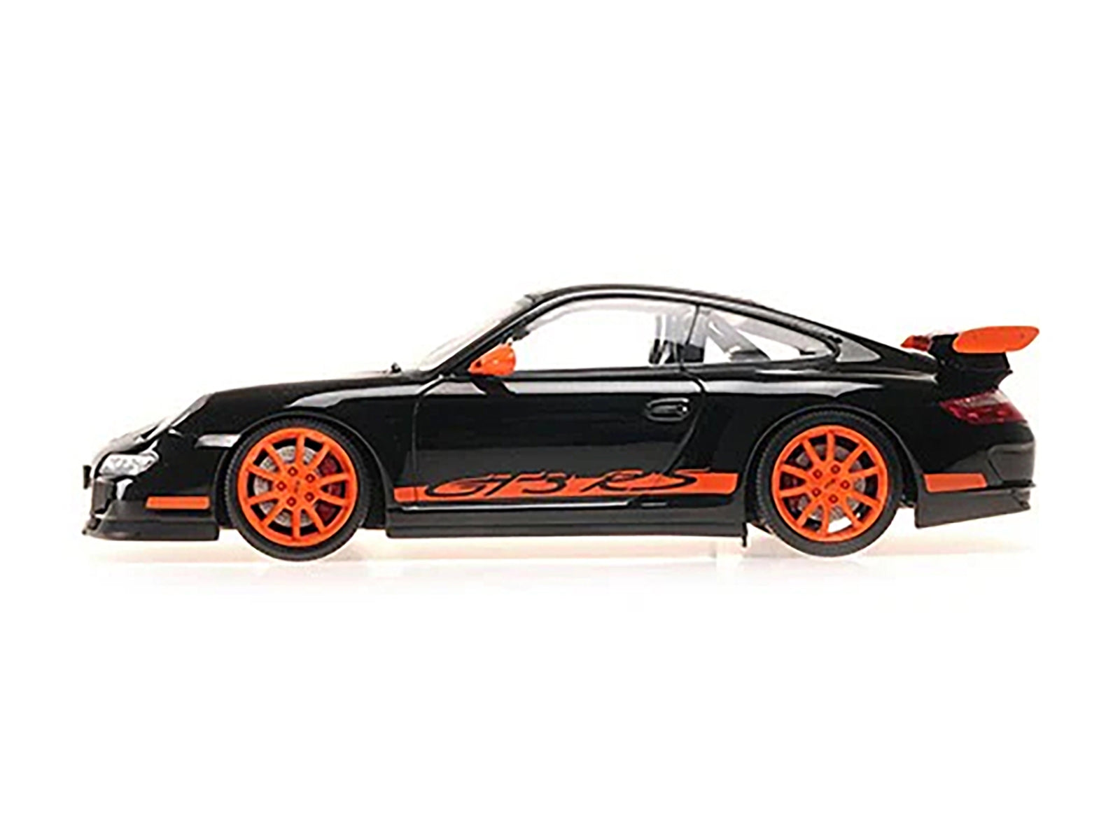 2007 Porsche 911 GT3 RS Black with Orange Stripes 1/18 Diecast Model Car by Minichamps - Premium Porsche Models from Minichamps - Just $221.70! Shop now at Rapidvehicles