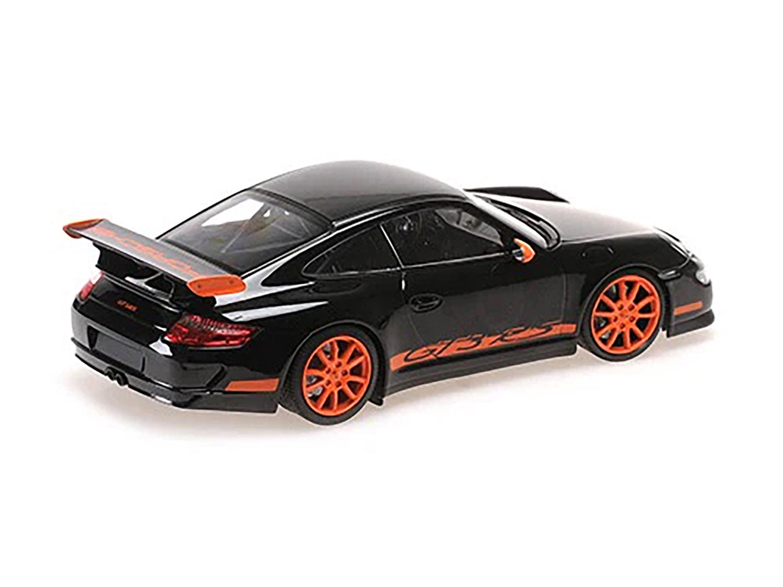 2007 Porsche 911 GT3 RS Black with Orange Stripes 1/18 Diecast Model Car by Minichamps - Premium Porsche Models from Minichamps - Just $221.70! Shop now at Rapidvehicles