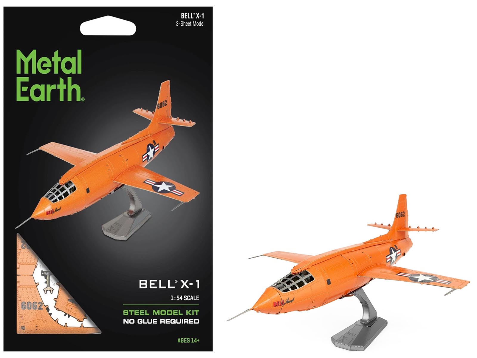 Model Kit Bell X-1 Aircraft "United States Air Force" (Moderate Difficulty) Steel Model by Metal Earth free shipping USA