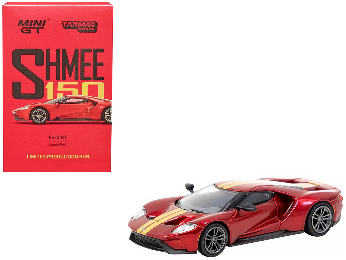 Ford GT Liquid Red Metallic with Gold Stripes "Shmee150FREE SHIPPING IN US - Premium Ford Models from Mini GT - Just $46.79! Shop now at Rapidvehicles