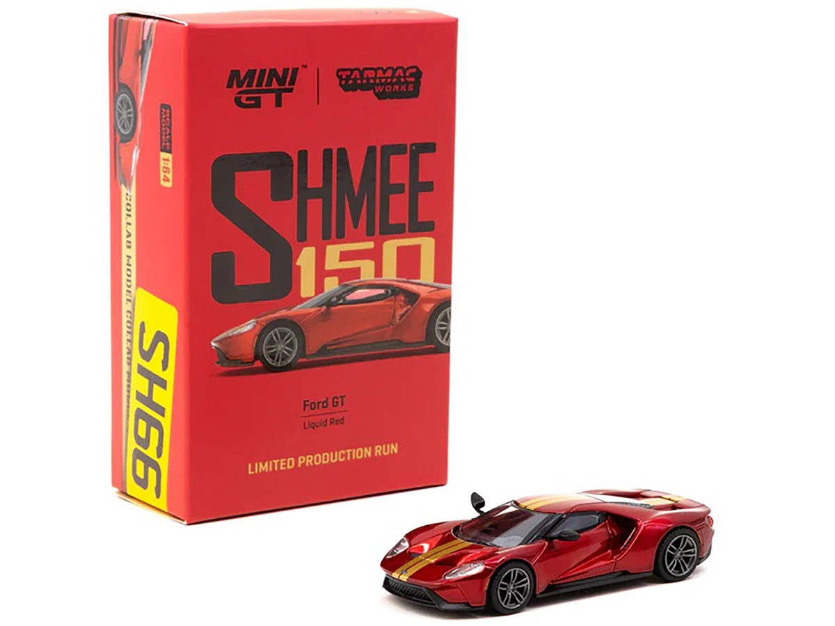 Ford GT Liquid Red Metallic with Gold Stripes "Shmee150 Collection" "Collaboration Model" 1/64 Diecast Model Car by Mini GT & Tarmac Works - Premium Ford Models from Mini GT - Just $42.83! Shop now at Rapidvehicles